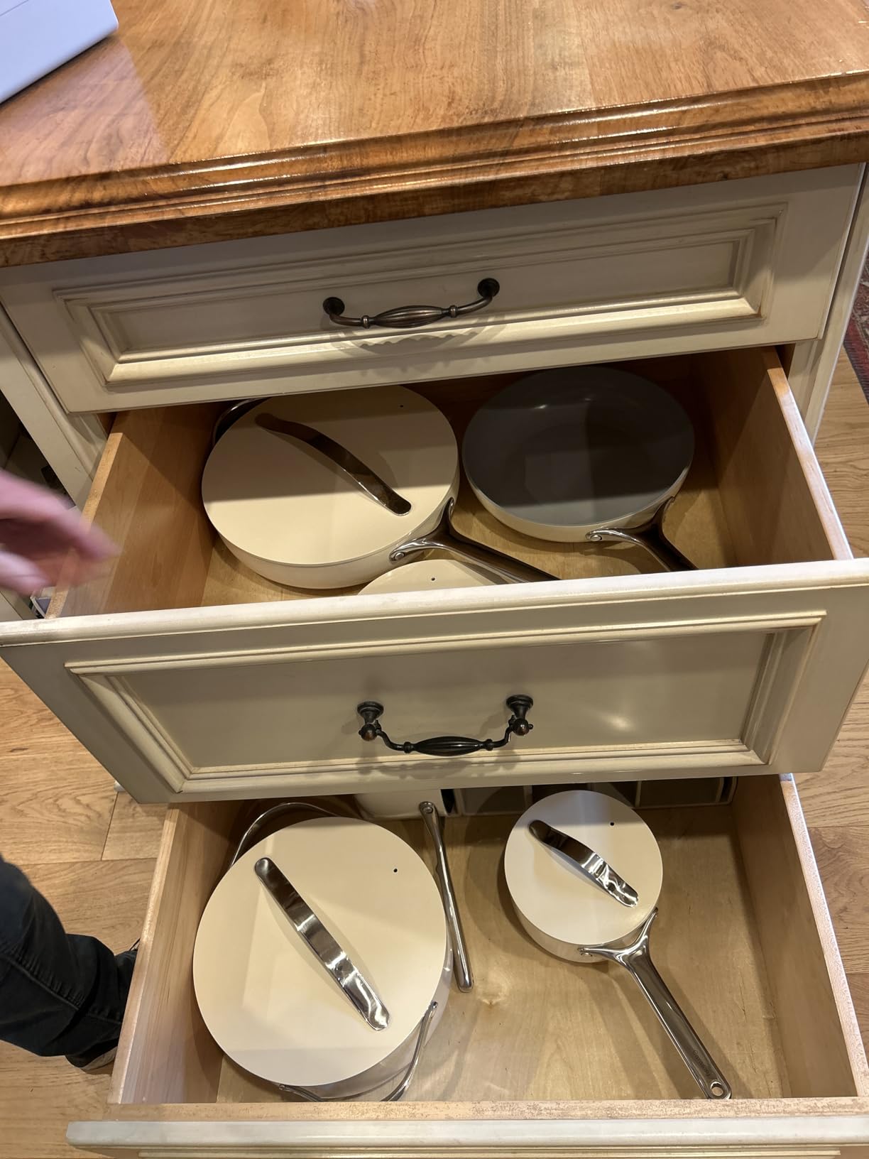 Caraway Non-stick Ceramic Cookware Set (12 Piece) Pots, Pans, Lids and Kitchen Storage - PFAS & PFOA Free - Oven Safe Pan Set & Compatible with All Stovetops - Navy - Customer Photo 1