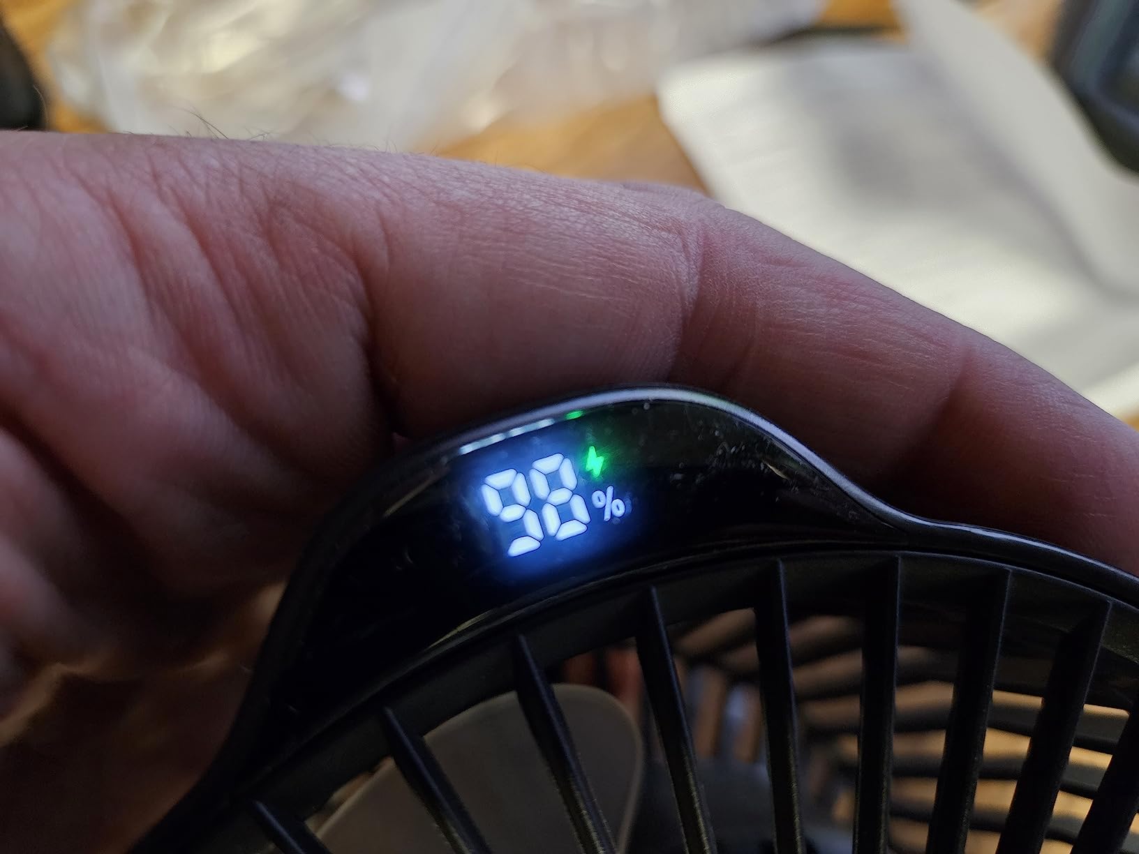 Minthouz Clip on Fan - 720° Rotation Portable Small Fan with LCD Digital Display, 8000mAh Low Noise Desk Fan for Outdoor Camping/Stroller/Home/Office - Customer Photo 4