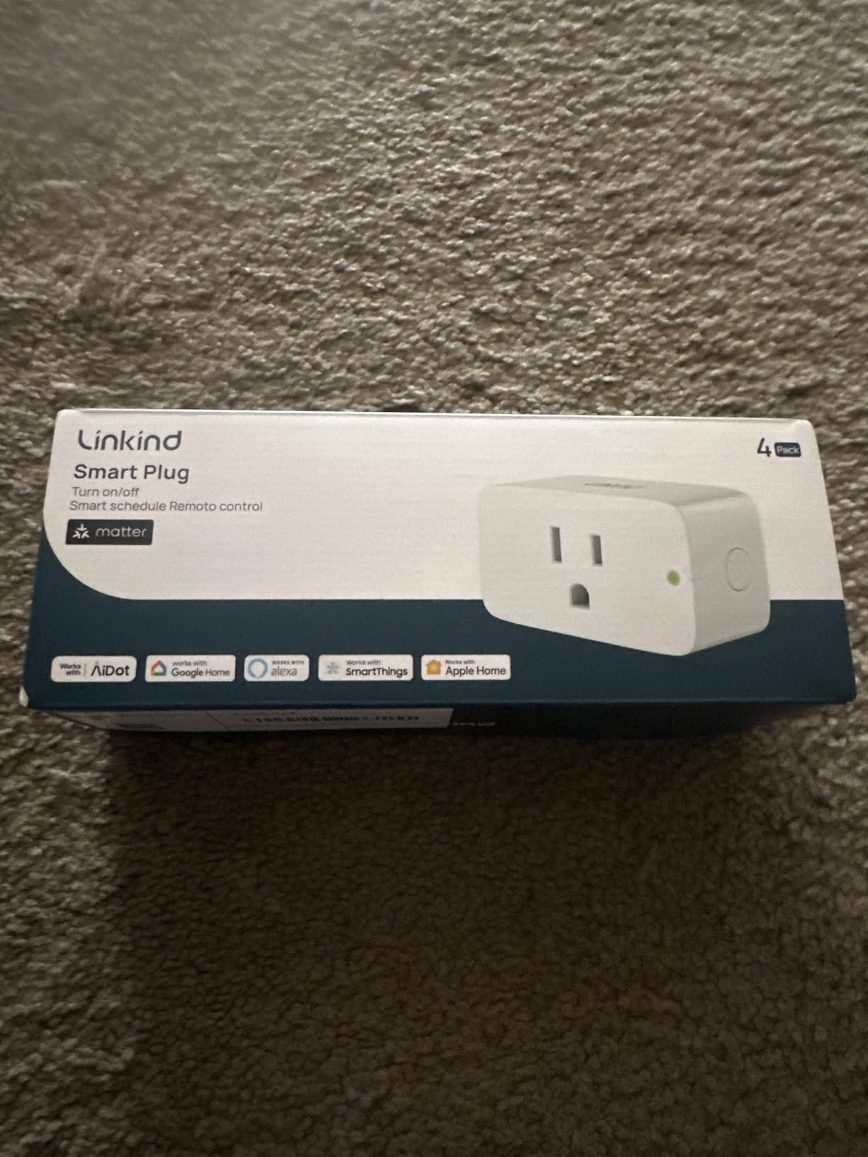 Linkind Matter Smart Plug, Work with Apple Home, Siri, Alexa, Google, SmartThings, Smart Home Smart Outlet Timer 15A/1800W, APP Remote Control & Schedule, ETL & FCC Certified, 2.4G Wi-Fi Only, 4 Pack - Customer Photo 2