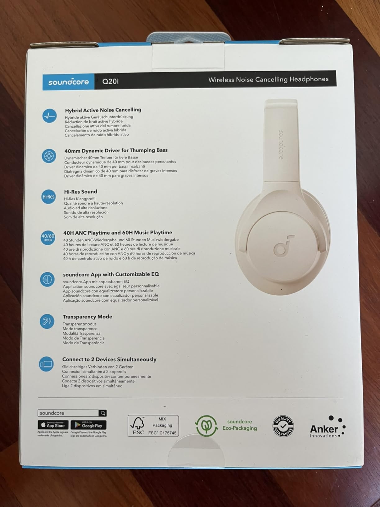 Soundcore by Anker Q20i Hybrid Active Noise Cancelling Headphones, Wireless Over-Ear Bluetooth, 40H Long ANC Playtime, Hi-Res Audio, Big Bass, Customize via an App, Transparency Mode - Customer Photo 4