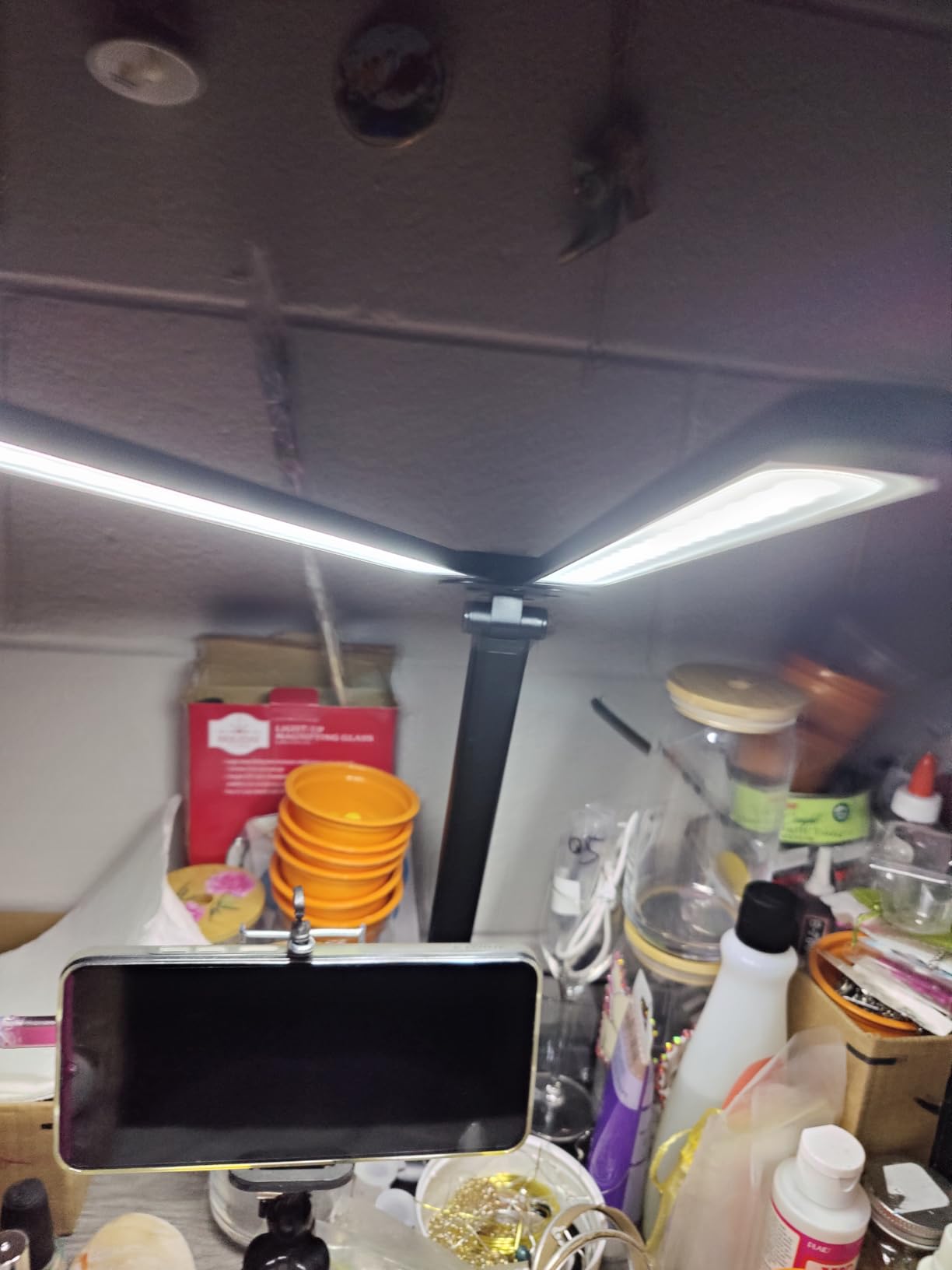 LED Desk Lamp with Dual Heads – 5 Colour Modes & 10 Brightness Levels, Adjustable Reading Light for Home Office, Bedroom, Study, and Craft (Black, Includes Adapter) - Customer Photo 1