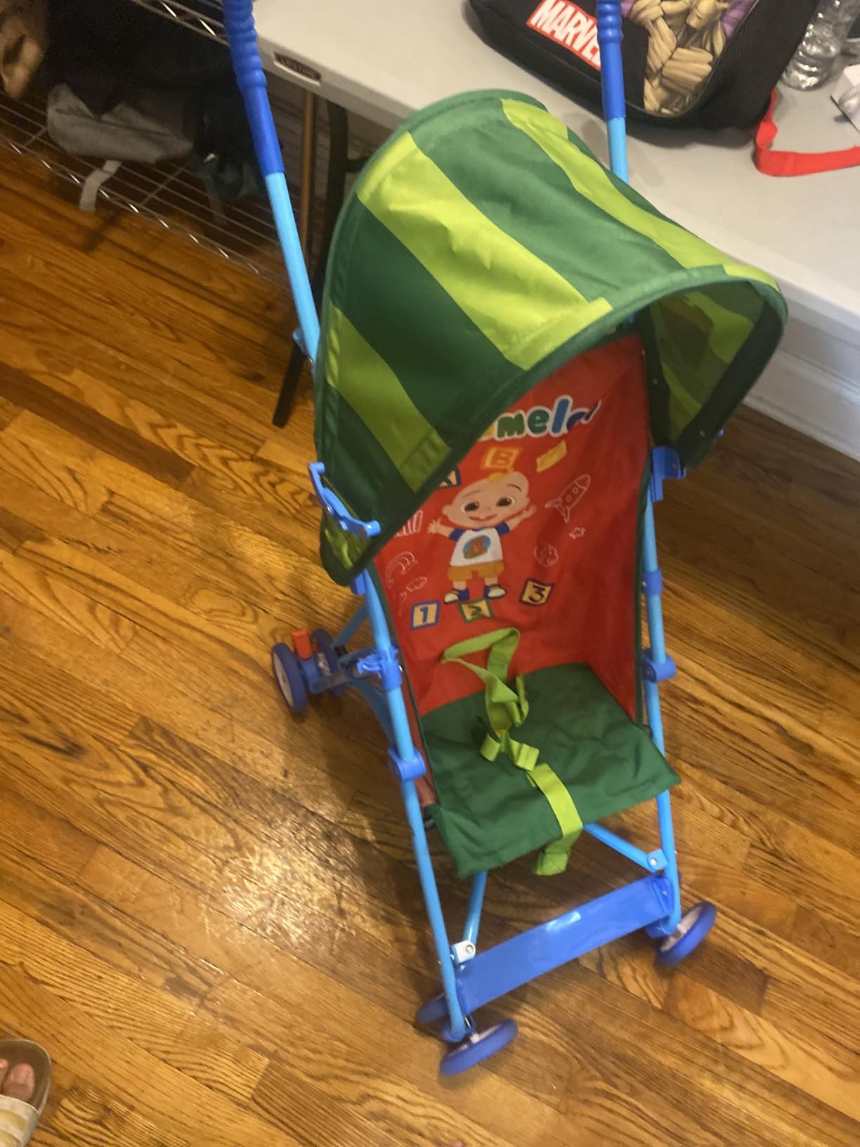 Cocomelon Umbrella Stroller with Canopy, Lightweight and Compact for Travel, 3D Stroller Red - Customer Photo 1