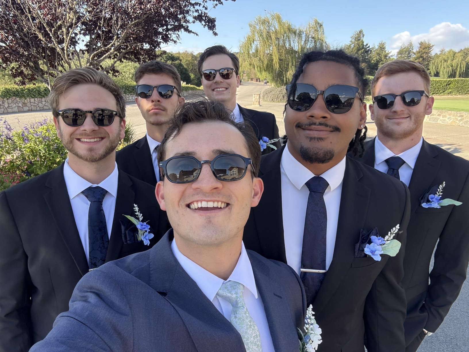 JEMYGINS Mens Solid Color Paisley Necktie and Pocket Square with Tie Clip Sets - Customer Photo 1