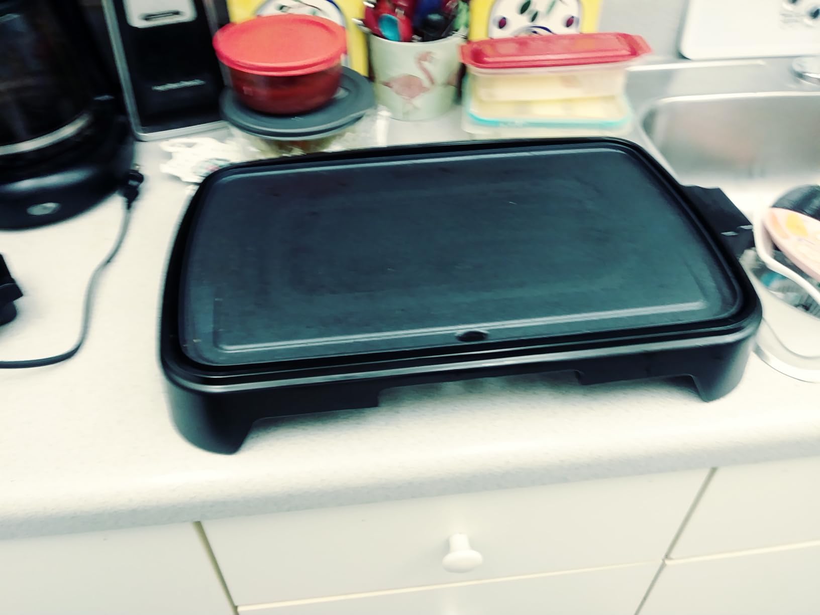 Chefman XL Electric Griddle with Removable Temperature Control, Immersible Flat Top Grill, Burger, Eggs, Pancake Griddle, Nonstick Extra Large Cooking Surface, Slide Out Drip Tray, 10 x 20 Inch - Customer Photo 1