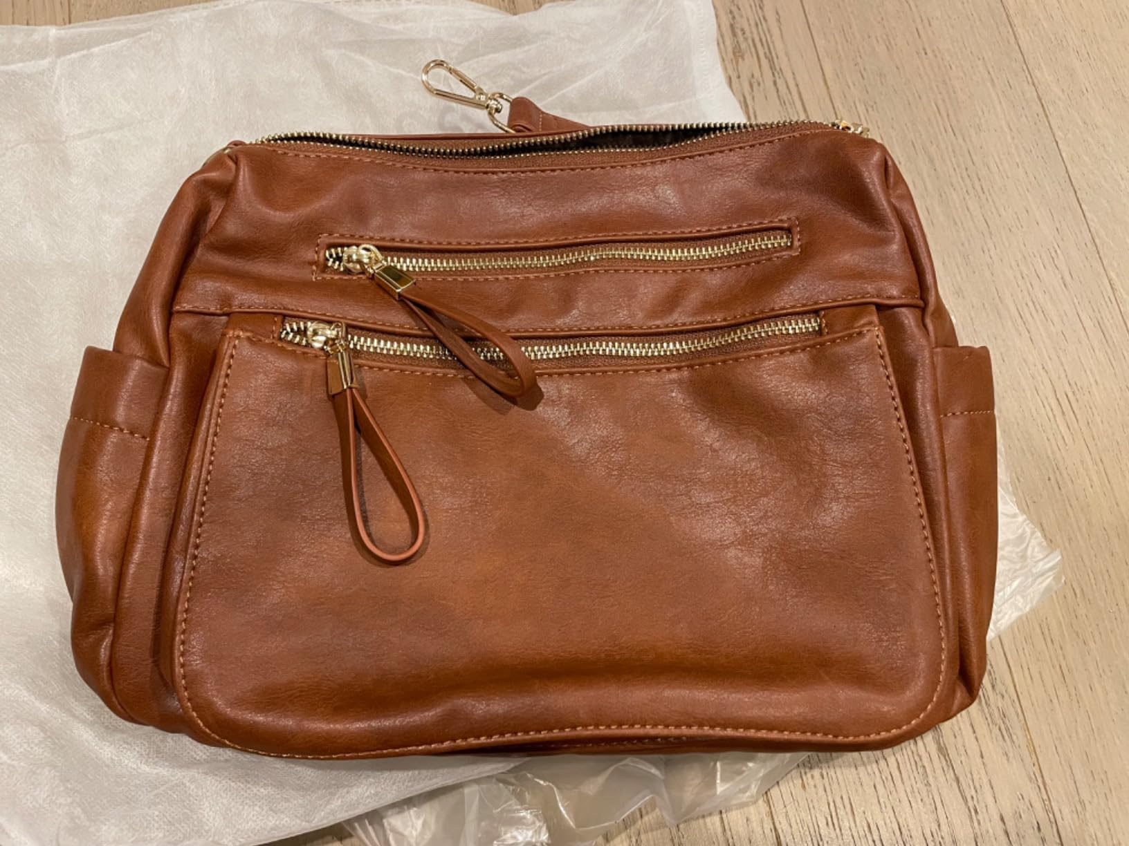 KOGTLA Women's Crossbody Shoulder Bag Roomy Multi Pockets Purse Handbag Travel Satchel Hobo Messenger Bag Brown - Customer Photo 1