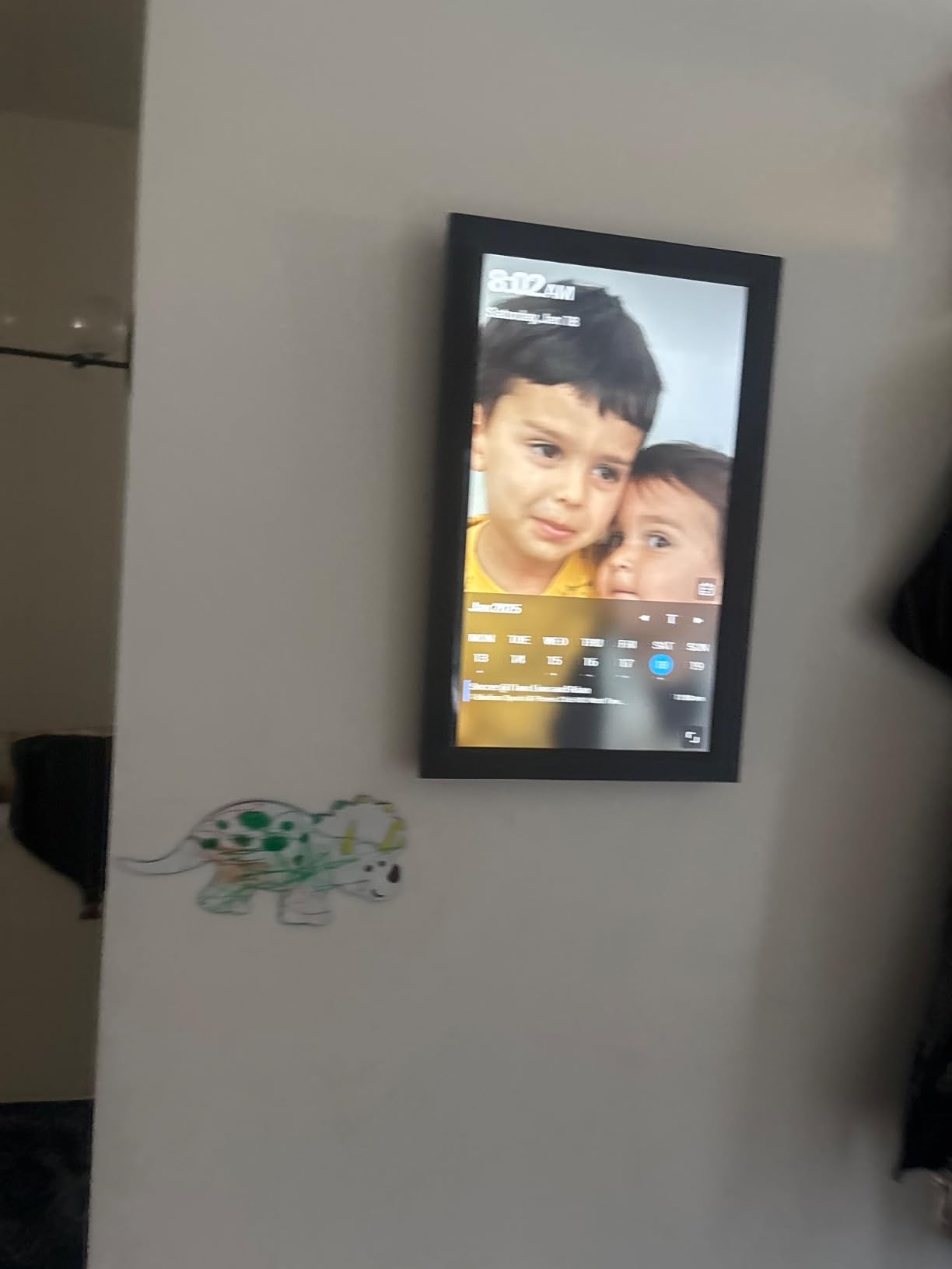 SyncGo 15 inch Smart Wi-Fi Digital Calendar Beautiful Frame for Desktop. Displays Your Photos, 5 Day Weather, Date, Current Conditions, WiFi Sync with Mobile Calendar Through Office 365 Calendar - Customer Photo 1