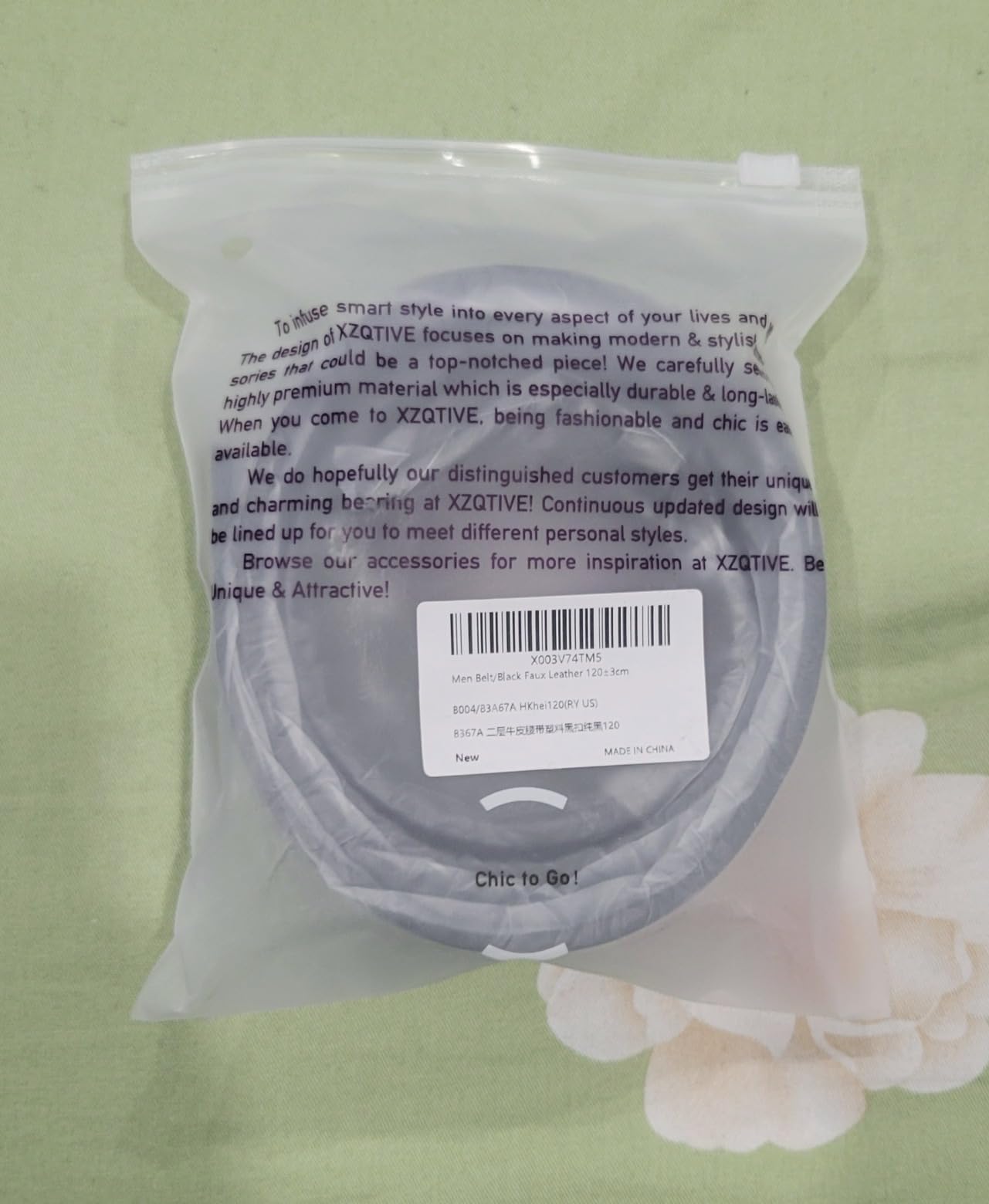 XZQTIVE Men's Metal Free Belt Hypoallergenic Leather Belts For Jeans Dress Nickle Free TSA Belt With Black Buckle - Customer Photo 2