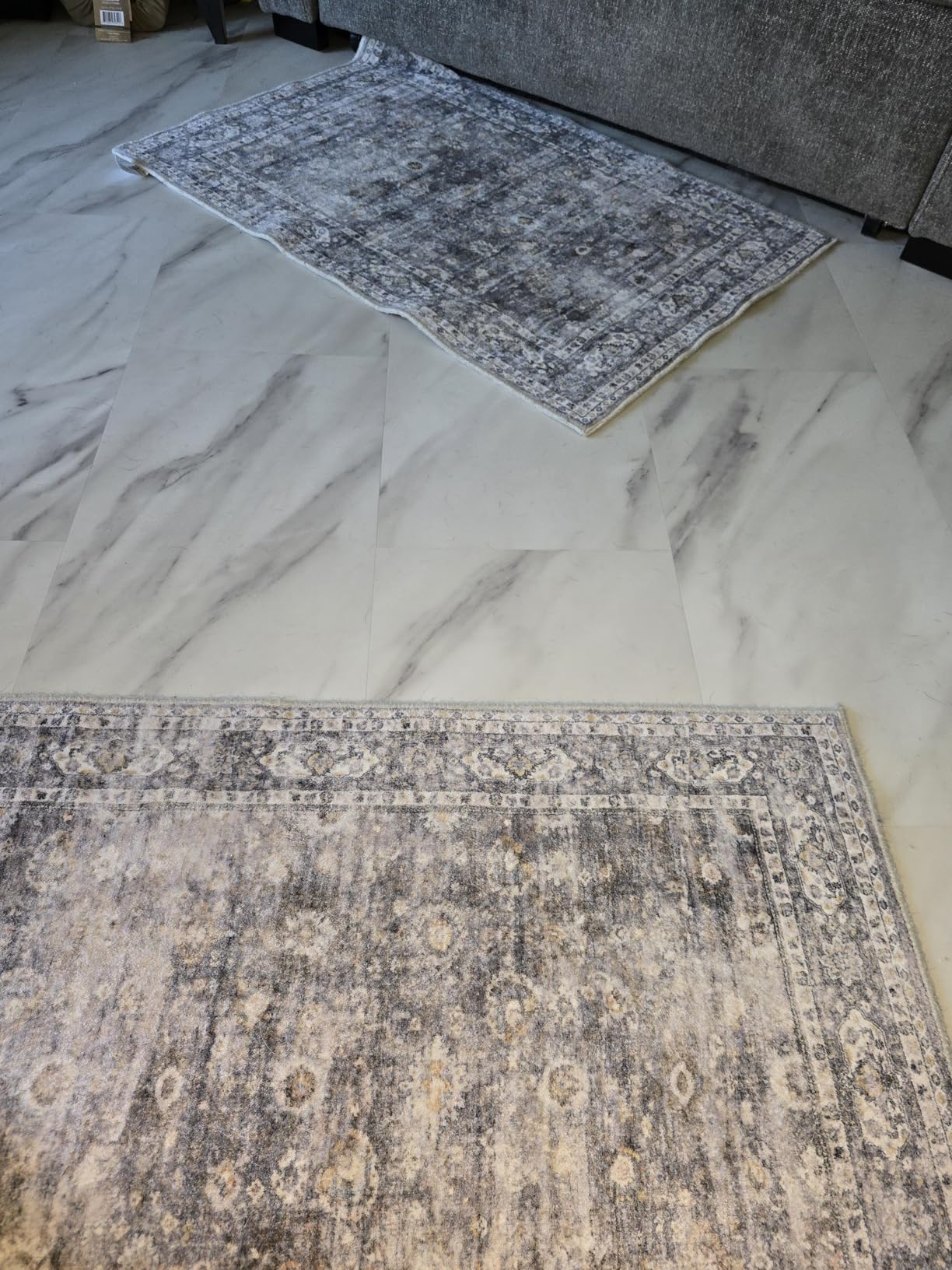 Rugcomf 8x10 Area Rug Washable Boho Vintage Grey Faux Wool Non-Slip Non-Shedding Living Room, Farmhouse, Dining Room, Indoor, Kids Playroom Customer Review Rugcomf 8x10 Area Rug Washable Boho Vintage Grey Faux Wool Non-Slip Non-Shedding Living Room, Farmhouse, Dining Room, Indoor, Kids Playroom - Customer Photo 2