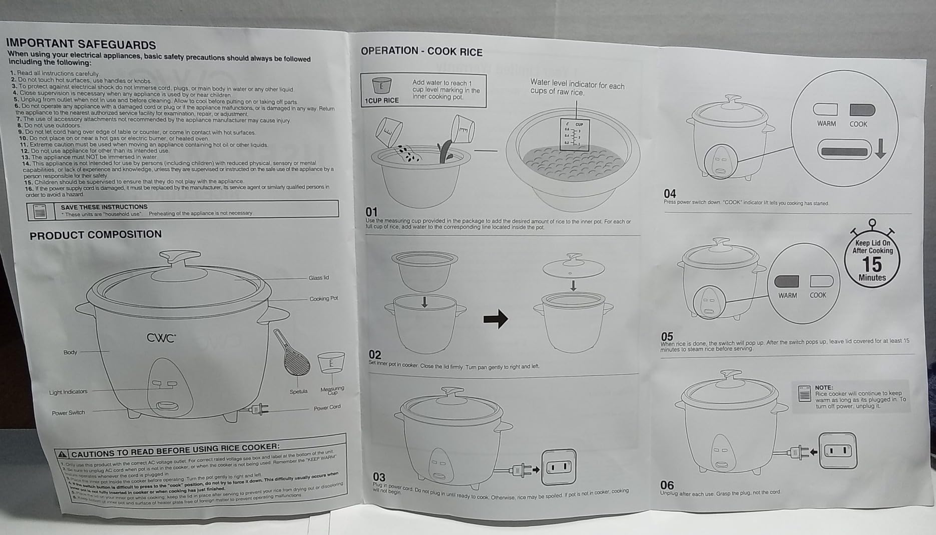 COOK WITH COLOR 6 Cup Rice Cooker 300W - Effortless Cooking and Greatly, Cooks 3 Cups of Raw Rice for 6 Cups of Cooked Rice, Cream - Customer Photo 1