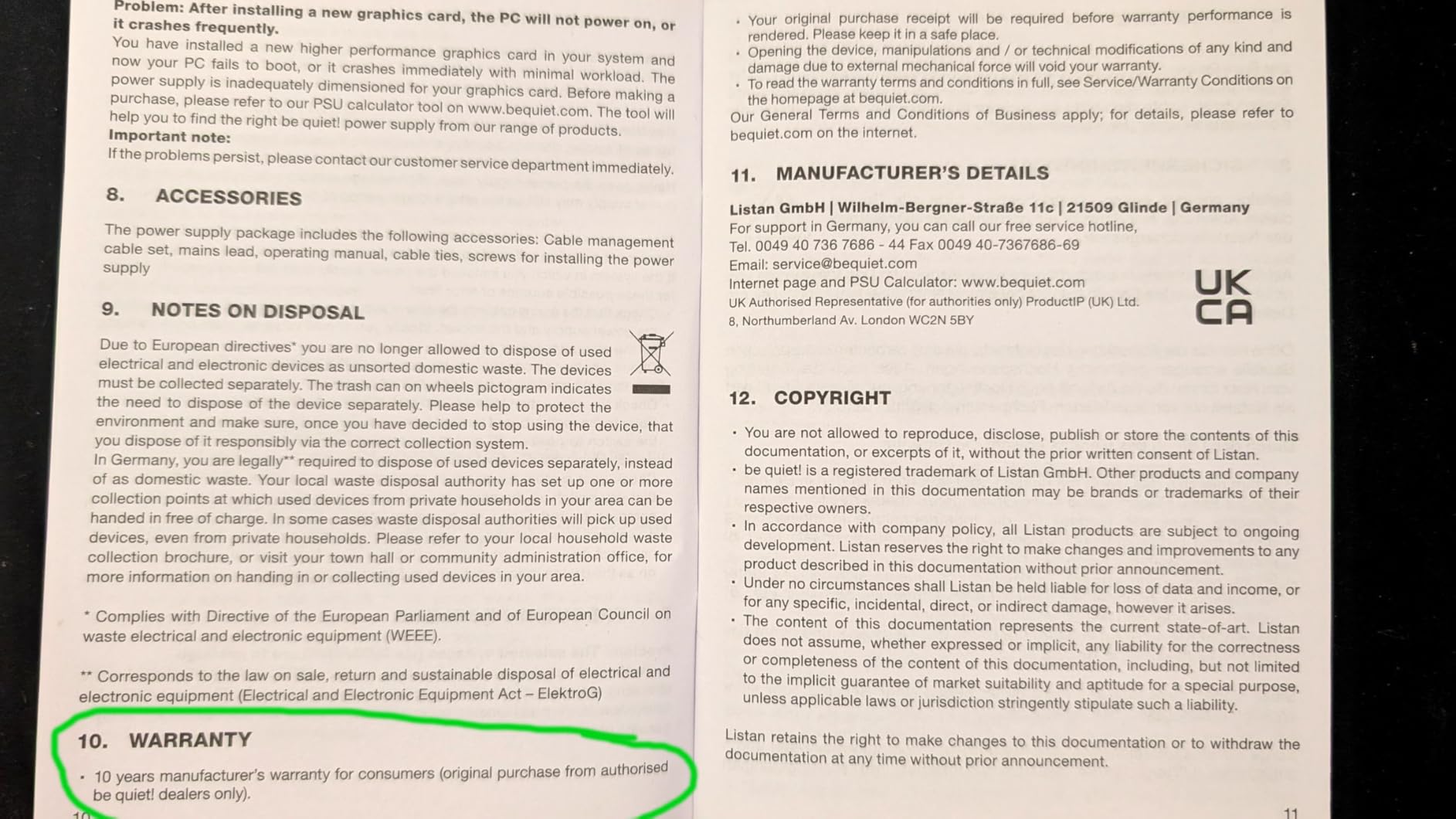 be quiet! Pure Power 12 M 1200W Modular Power Supply | 80 Plus® Gold | ATX 3.1 | PCIe 5.0 GPUs and 6+2 pin connectors | 12VHPWR Cable Included | Silent 120mm be quiet! Fan - BN513 I 10 Year Warranty - Customer Photo 1