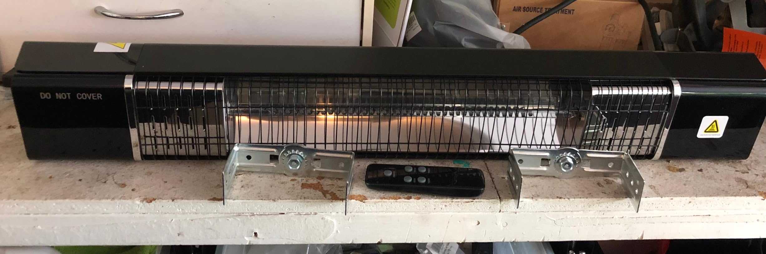 Patio Heater,1500W Outdoor Heaters,Wall Mounted Electric Heater With Remote,24H Timer,Overheat Protection,3 Heat Levels,Waterproof,Infrared Heater For Indoor,Garage,Backyard,Porch,Basement Use,Black - Customer Photo 1