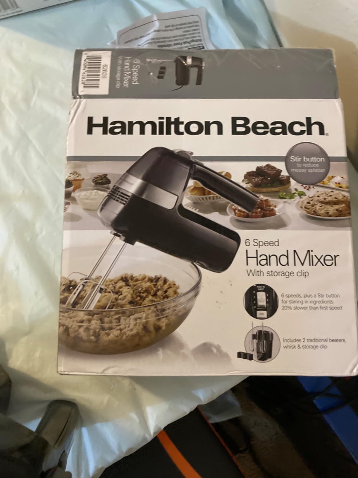 Hamilton Beach Electric Hand Mixer, 6 Speeds + Stir Button, 300 Watts of Peak Power for Powerful Mixing, Includes Whisk and Storage Clip, Black (62628) Customer Review Hamilton Beach Electric Hand Mixer, 6 Speeds + Stir Button, 300 Watts of Peak Power for Powerful Mixing, Includes Whisk and Storage Clip, Black (62628) - Customer Photo 5