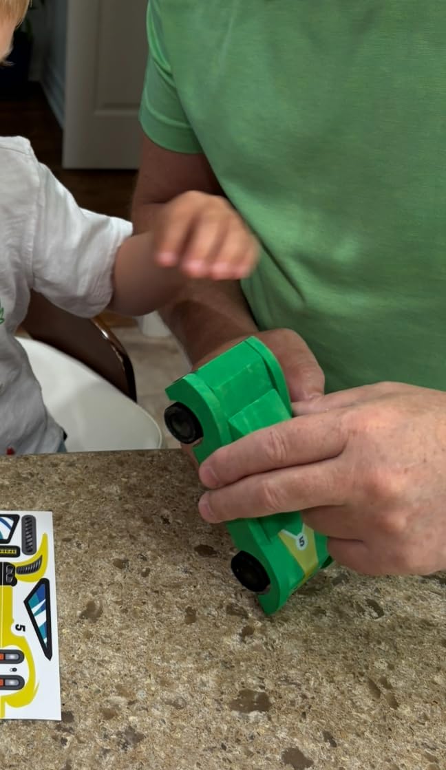 Klever Kits 4 DIY Wooden Race Cars-Build & Paint Your Own Wood Craft Kit, 4 Race Cars Toy, Easy to Assemble Arts Crafts Kit, Birthday Party Presents for Kids Boys and Girls - Customer Photo 1