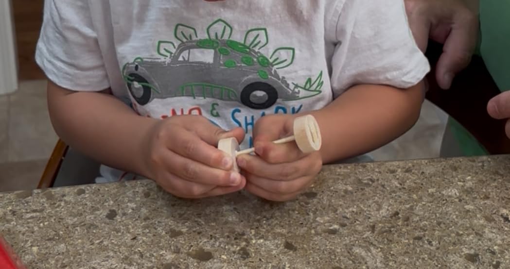 Klever Kits 4 DIY Wooden Race Cars-Build & Paint Your Own Wood Craft Kit, 4 Race Cars Toy, Easy to Assemble Arts Crafts Kit, Birthday Party Presents for Kids Boys and Girls - Customer Photo 2