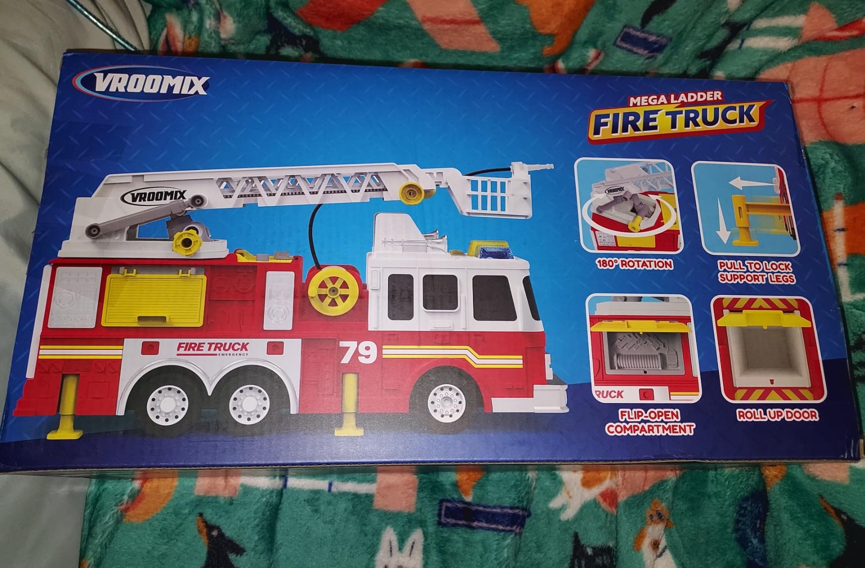 JOYIN Extra Large Toddler Fire Truck Toys for Boys with 33-inch Ladder, Lights & Sprinkler Pump, Big Emergency Vehicle, Kids Toys for Age 3, 4, 5, 6, 7, Christmas Birthday Gift for Grandkids - Customer Photo 4