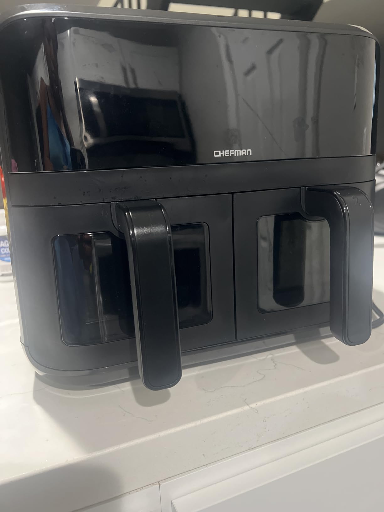 CHEFMAN 6 Quart Dual Basket Air Fryer Oven with Easy View Windows, Sync Finish, Hi-Fry, Auto Shutoff, 2 Independent 3Qt Nonstick Dishwasher Safe Frying Baskets, Digital Double Air Fryer, Black customer photo 1