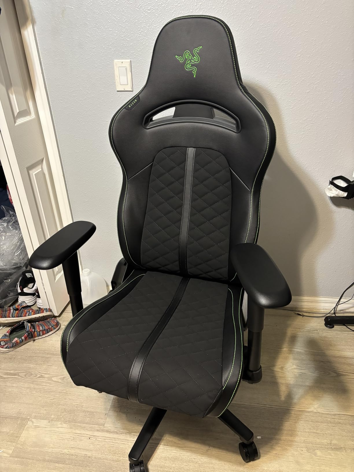 Enki X Essential Gaming Chair: All-Day Comfort - Built-in Lumbar Arch - Optimized Cushion Density - Dual-Textured, Eco-Friendly Synthetic Leather - Adjustable 152-degree Recline - Black - Customer Photo 2