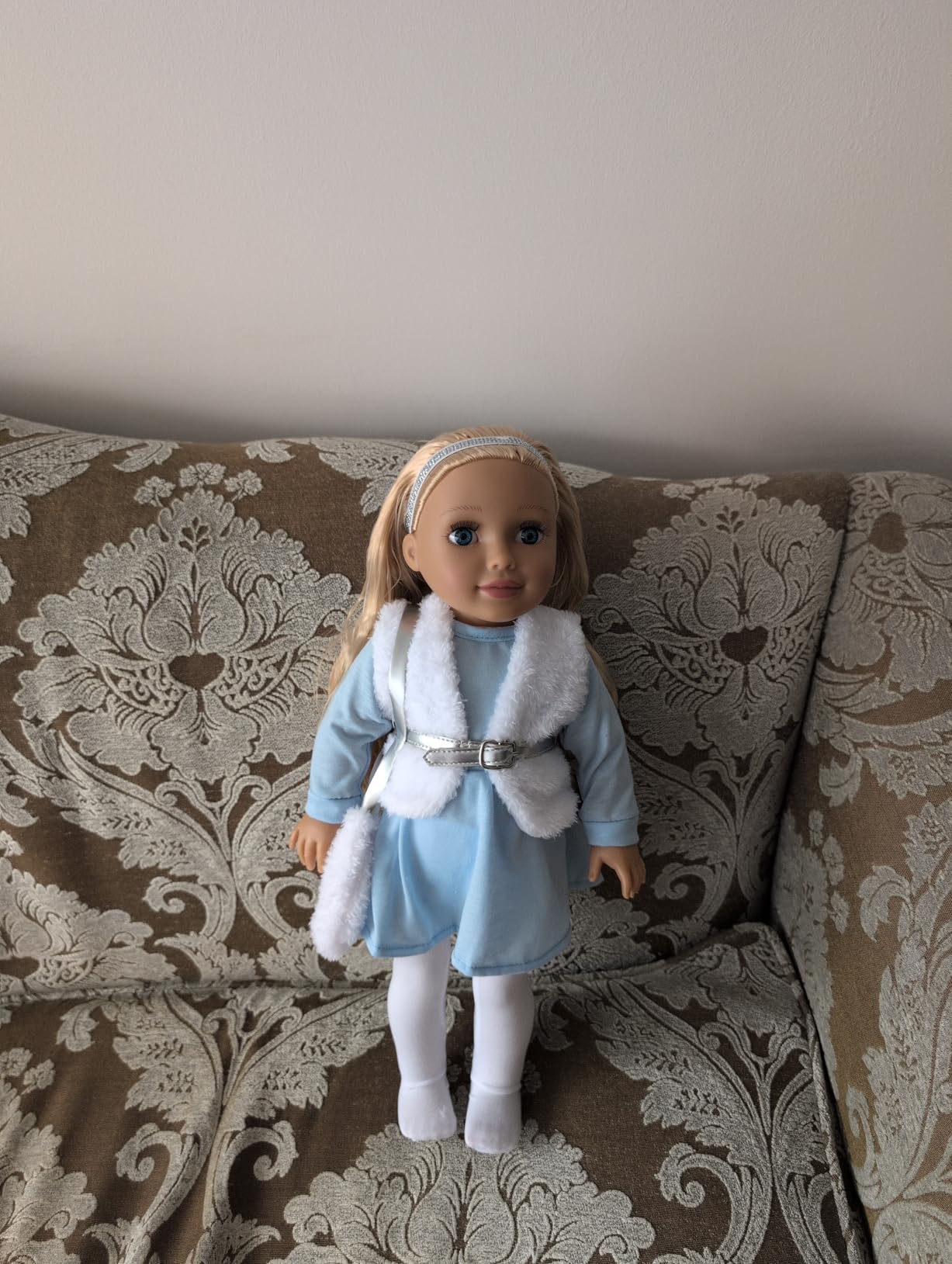 18 Inch Girl Doll with Clothes Set in Gift Box, Fashion Princess Doll with Beautiful Long Blond Hair Blue Eyes with 2 Outfits, Boots and Accessories for Girls and Kids - Customer Photo 1