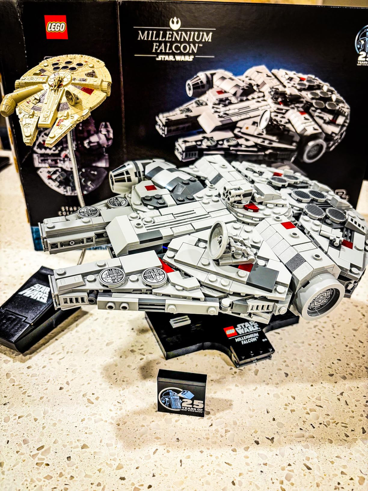 LEGO Star Wars Millennium Falcon 25th Anniversary Collectible - DIY Building Set for Adults, Men & Women, Ages 18+ - A New Hope Model with Display Stand - Star Wars Gift - 75375 customer photo 2