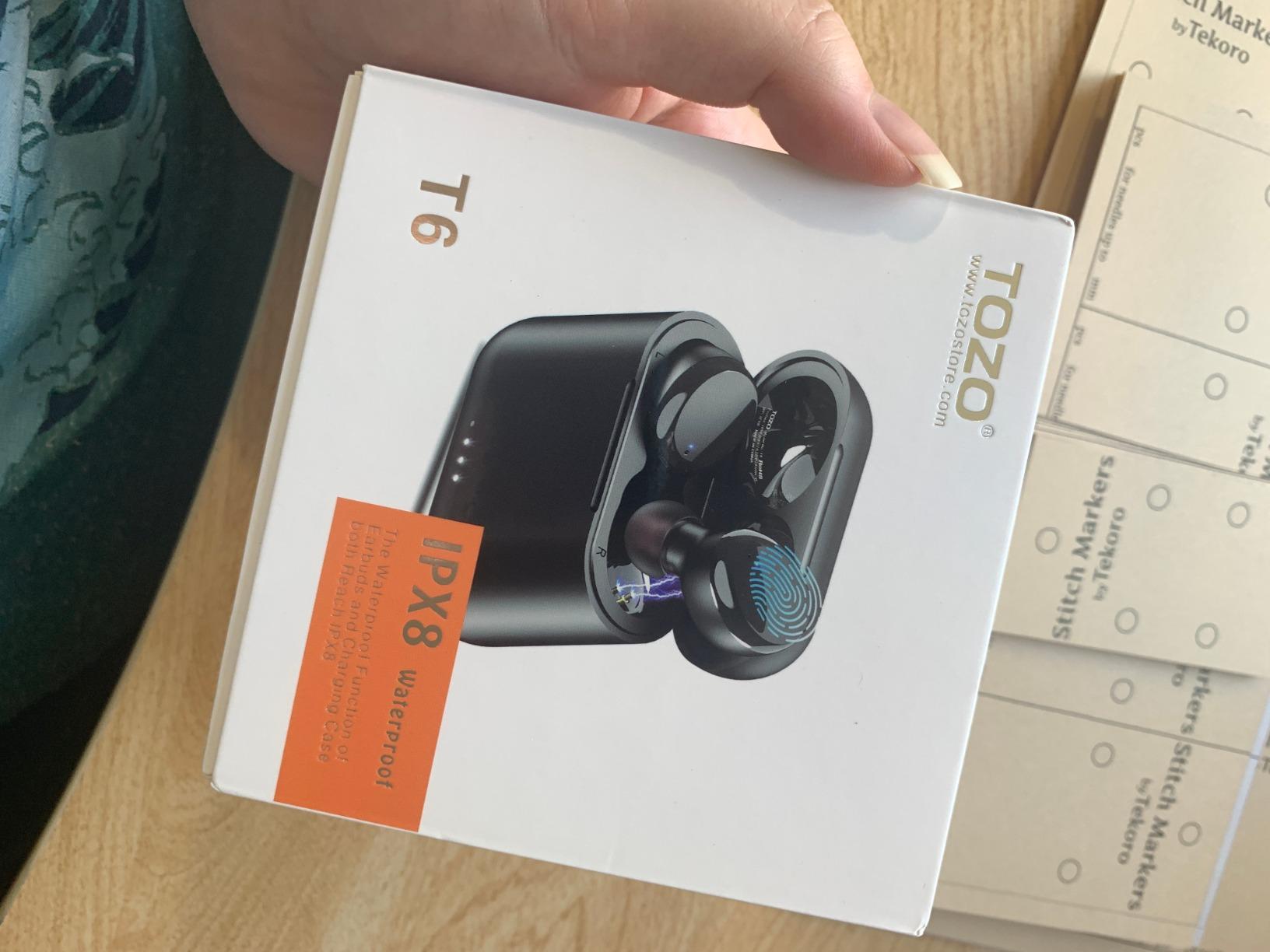 TOZO T6 Wireless Earbuds, Bluetooth 5.3 Ear Buds, Stereo Sound in Ear Headphones, 50 Hours Playtime, Wireless Charging Case, APP Customizable EQs, IPX8 Waterproof Earphones - Customer Photo 2