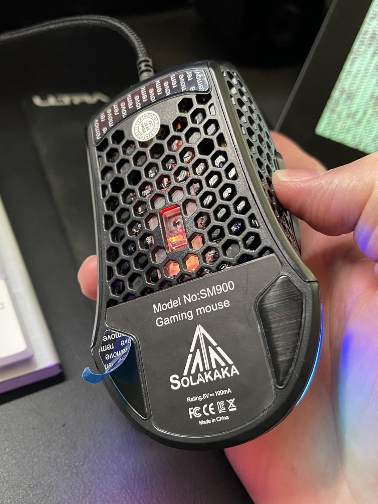 SOLAKAKA SM900 Gaming Mouse Wired with RGB,Adjustable 12800 DPI Wired Gaming Mouse with Side Buttons,Computer Mouse for Laptop/PC,White - Customer Photo 2