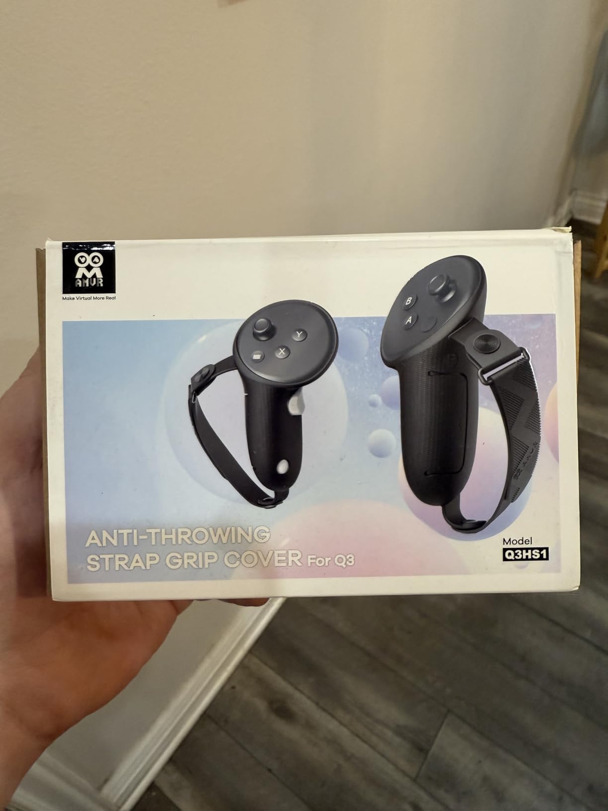 AMVR Upgraded Controller Grips Cover Compatible with Meta/Oculus Quest 3S/Quest 3 Accessories, with Battery Opening Cover and Knuckle Straps Protector - Customer Photo 2