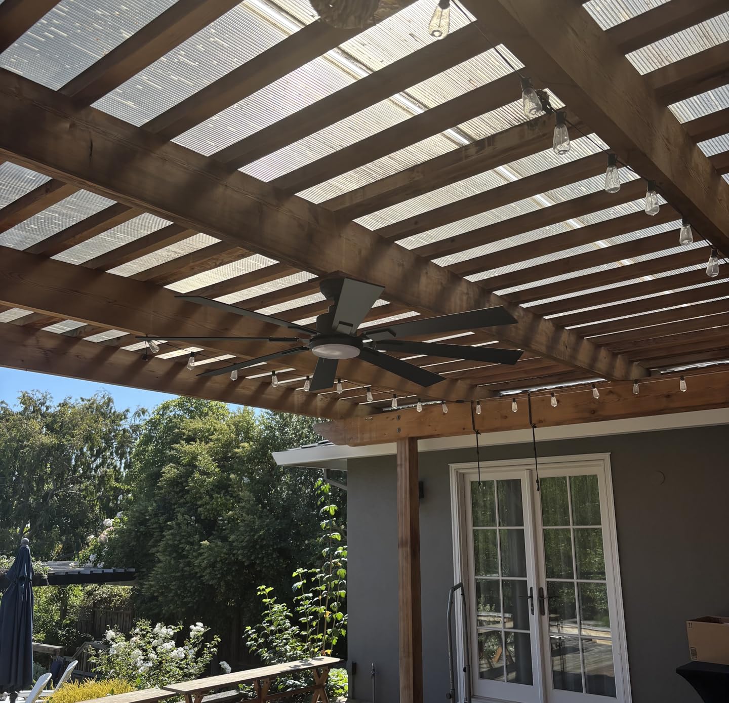 ZMISHIBO 72 inch Large Ceiling Fans with Lights and Remote, Indoor/Outdoor Black Modern Ceiling Fan for Kitchen Living Room Patio, 6 Speed Reversible Quiet DC Motor, 3 CCT, Dual Finish 8 Blades Customer Review ZMISHIBO 72 inch Large Ceiling Fans with Lights and Remote, Indoor/Outdoor Black Modern Ceiling Fan for Kitchen Living Room Patio, 6 Speed Reversible Quiet DC Motor, 3 CCT, Dual Finish 8 Blades - Customer Photo 1