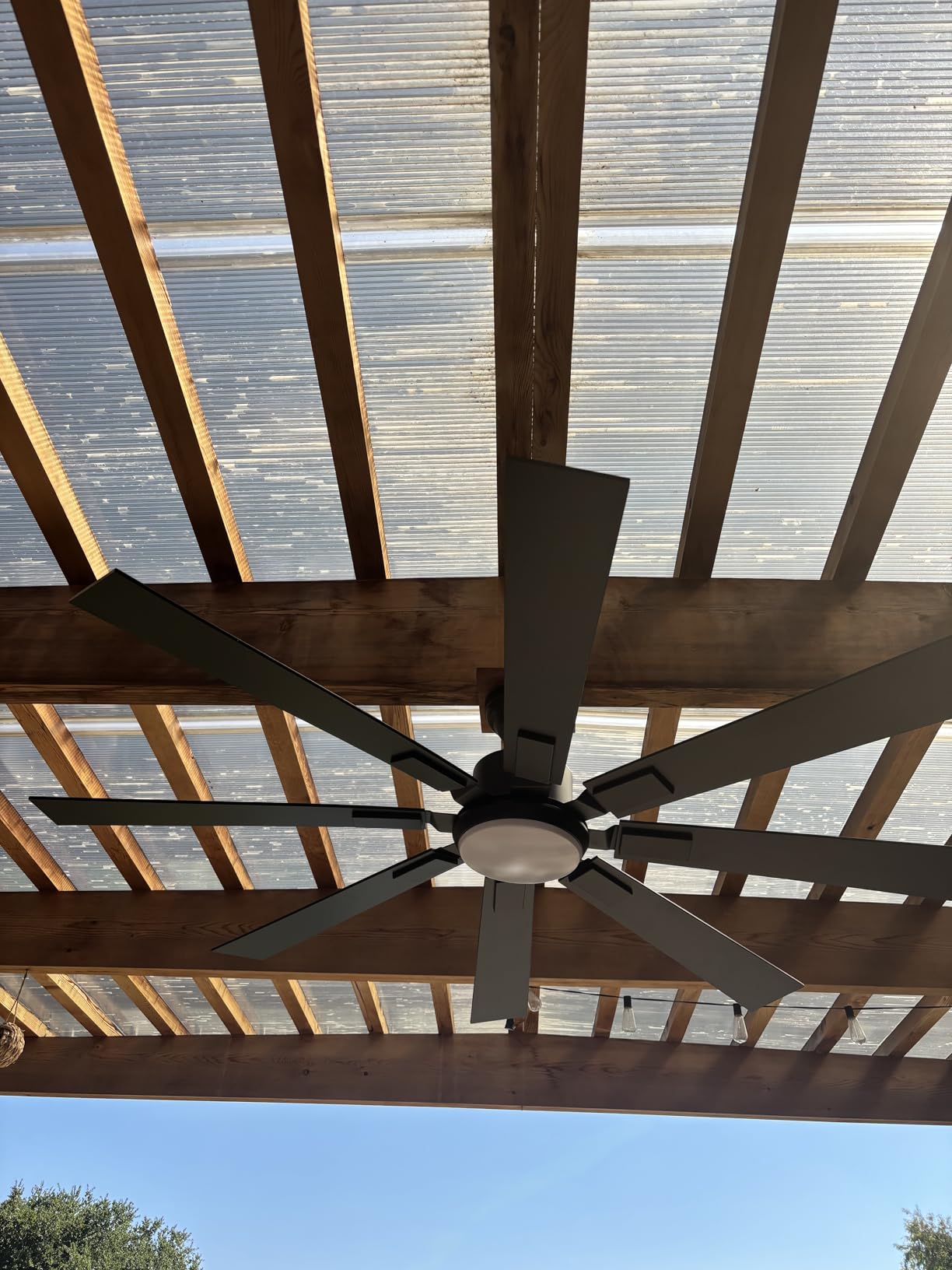 ZMISHIBO 72 inch Large Ceiling Fans with Lights and Remote, Indoor/Outdoor Black Modern Ceiling Fan for Kitchen Living Room Patio, 6 Speed Reversible Quiet DC Motor, 3 CCT, Dual Finish 8 Blades Customer Review ZMISHIBO 72 inch Large Ceiling Fans with Lights and Remote, Indoor/Outdoor Black Modern Ceiling Fan for Kitchen Living Room Patio, 6 Speed Reversible Quiet DC Motor, 3 CCT, Dual Finish 8 Blades - Customer Photo 2