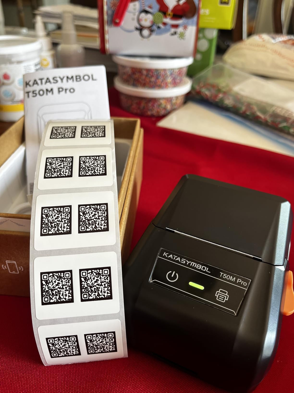 SUPVAN T50M Pro Bluetooth Label Maker Machine with Tape, Wide Waterproof Label, Versatile App with 40 Fonts and 650+ Icons, Inkless Labeler for Home, Kitchen, School, Office Organization, Black Customer Review SUPVAN T50M Pro Bluetooth Label Maker Machine with Tape, Wide Waterproof Label, Versatile App with 40 Fonts and 650+ Icons, Inkless Labeler for Home, Kitchen, School, Office Organization, Black - Customer Photo 2