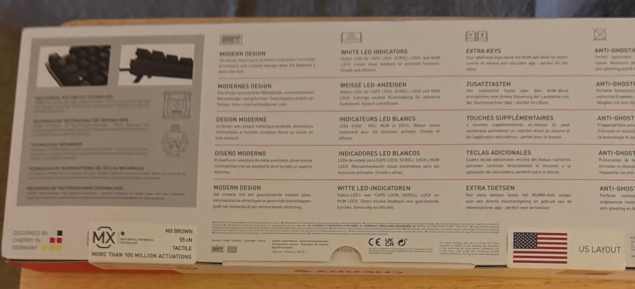 Cherry KC 200 MX Mechanical Office Keyboard with New MX2A switches. Modern Design with Metal Plate Frame. (Bronze W/MX2A Silent Red Switch) - Customer Photo 1