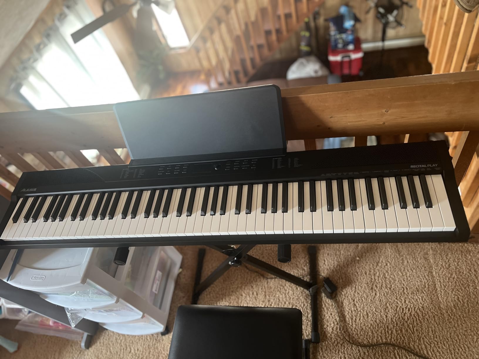 Alesis 88 Key Keyboard Piano with 480 Sounds, Speakers, USB MIDI, Carry-Bag, Stand, Headphones, Pedal and Piano Lessons for Beginners - Customer Photo 2
