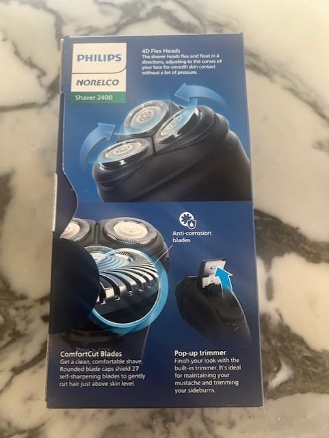 Philips Norelco Shaver 2400 Series, Wet and Dry Electric Shaver, Pop-up Trimmer, P-Cap, Deep Black, Model X3001/90 - Customer Photo 1