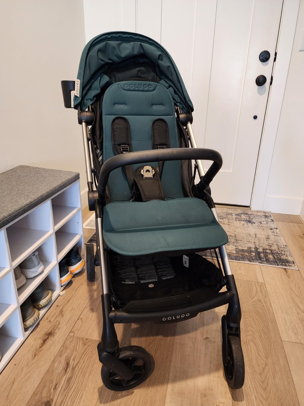 Colugo The One Stroller - Lightweight Easy Fold Compact Toddler and Baby Stroller for Travel, Large Storage Basket, One Hand Fold, Includes Raincover, Bumper Bar, Cupholder (Black) - Customer Photo 2