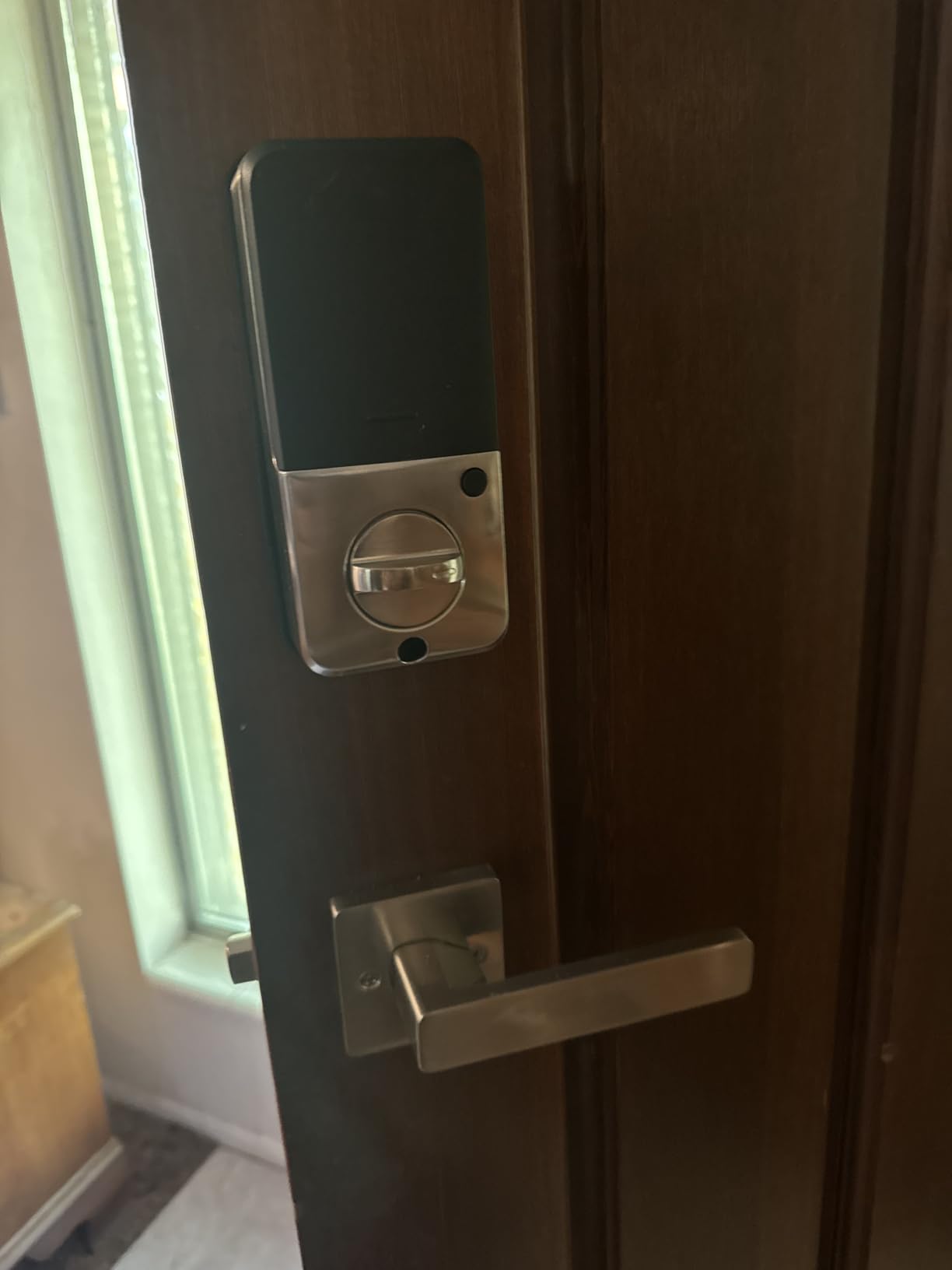 Veise VE06-H Smart Front Door Lock Set, App Control, Keyless Entry Deadbolt with Lever Handle, Electronic Digital Touchscreen Keypad, Auto Lock, Easy Install, Matte Black Customer Review Veise VE06-H Smart Front Door Lock Set, App Control, Keyless Entry Deadbolt with Lever Handle, Electronic Digital Touchscreen Keypad, Auto Lock, Easy Install, Matte Black - Customer Photo 2