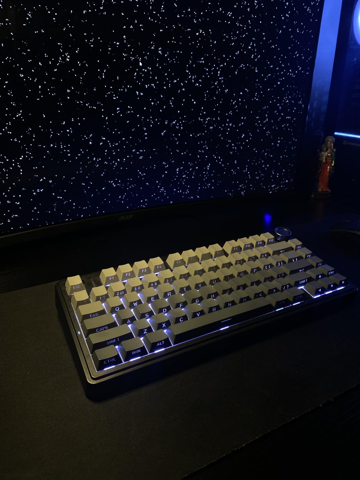 EPOMAKER x Aula F75 Gasket Mechanical Keyboard, 75% Wireless Hot Swappable Gaming Keyboard with Five-Layer Padding&Knob, Bluetooth/2.4GHz/USB-C, RGB (Light Blue, LEOBOG Reaper Switch) - Customer Photo 2