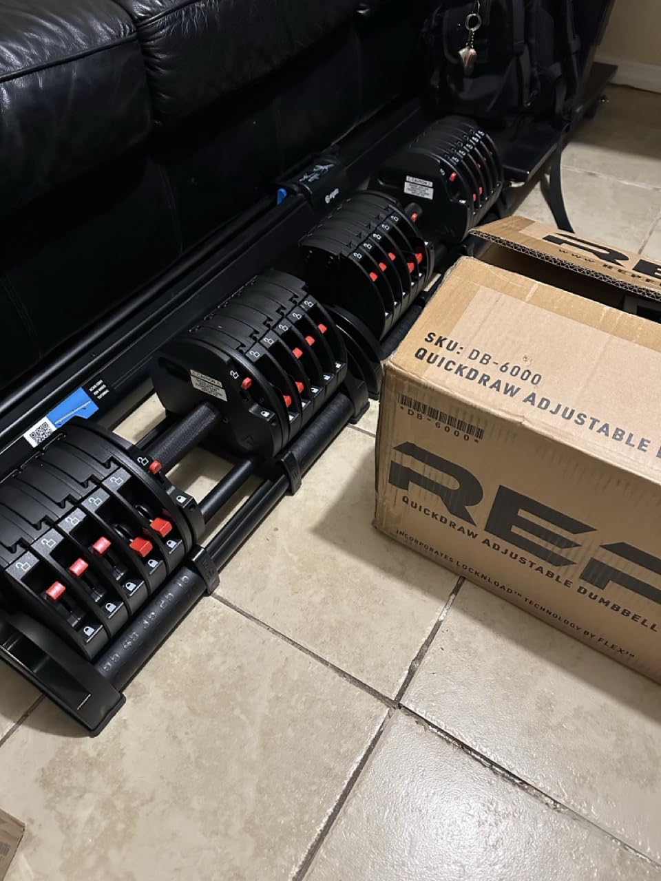 Rep Fitness Quickdraw Adjustable Dumbbells, Multiple weight ranges available including: 5-30, 5-40,5-50 and 5-60 lbs Customer Review Rep Fitness Quickdraw Adjustable Dumbbells, Multiple weight ranges available including: 5-30, 5-40,5-50 and 5-60 lbs - Customer Photo 5