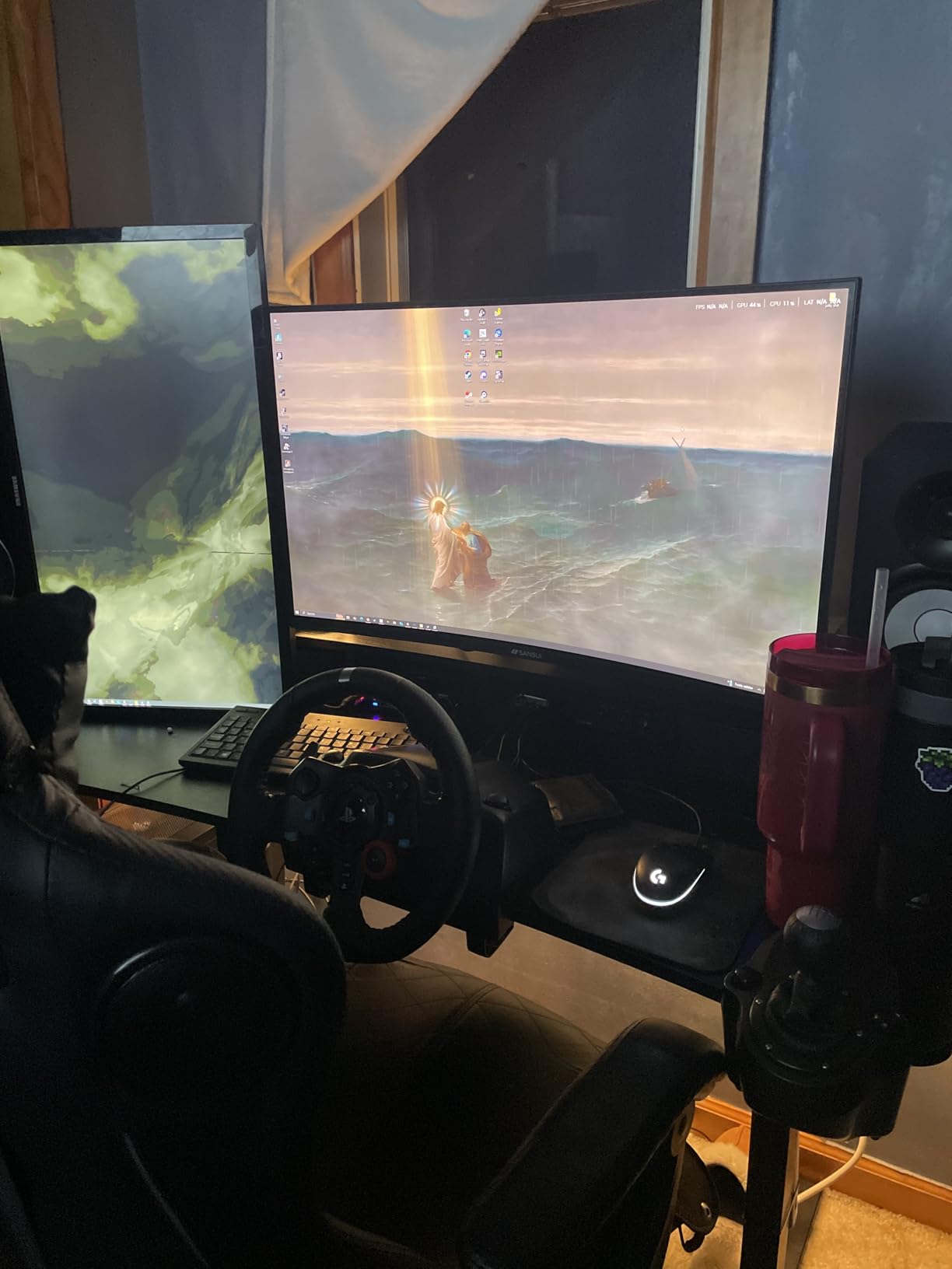 HUANUO 48″ x 24″ Electric Standing Desk with 2 Drawers, C-Clamp Mount Compatible, Height Adjustable Computer Desk, Home Office Stand Up Desk with 4 Preset Heights & 2 Hooks, Black Customer Review HUANUO 48″ x 24″ Electric Standing Desk with 2 Drawers, C-Clamp Mount Compatible, Height Adjustable Computer Desk, Home Office Stand Up Desk with 4 Preset Heights & 2 Hooks, Black - Customer Photo 1