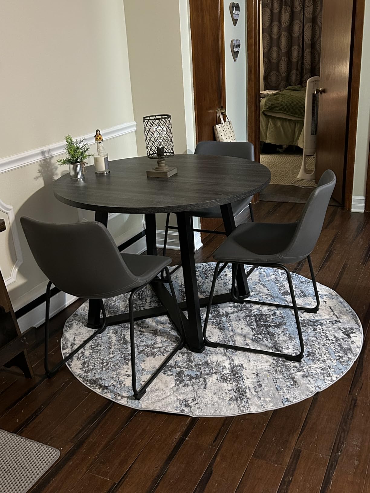 Area Rugs for Living Room: 5x7 Abstract Washable Rug Modern Neutral Large Soft Stain Resistant Non-Slip Backing Machine Table for Bedroom Dining Room Indoor Home Office Carpet - Black Grey Customer Review Area Rugs for Living Room: 5x7 Abstract Washable Rug Modern Neutral Large Soft Stain Resistant Non-Slip Backing Machine Table for Bedroom Dining Room Indoor Home Office Carpet - Black Grey - Customer Photo 2