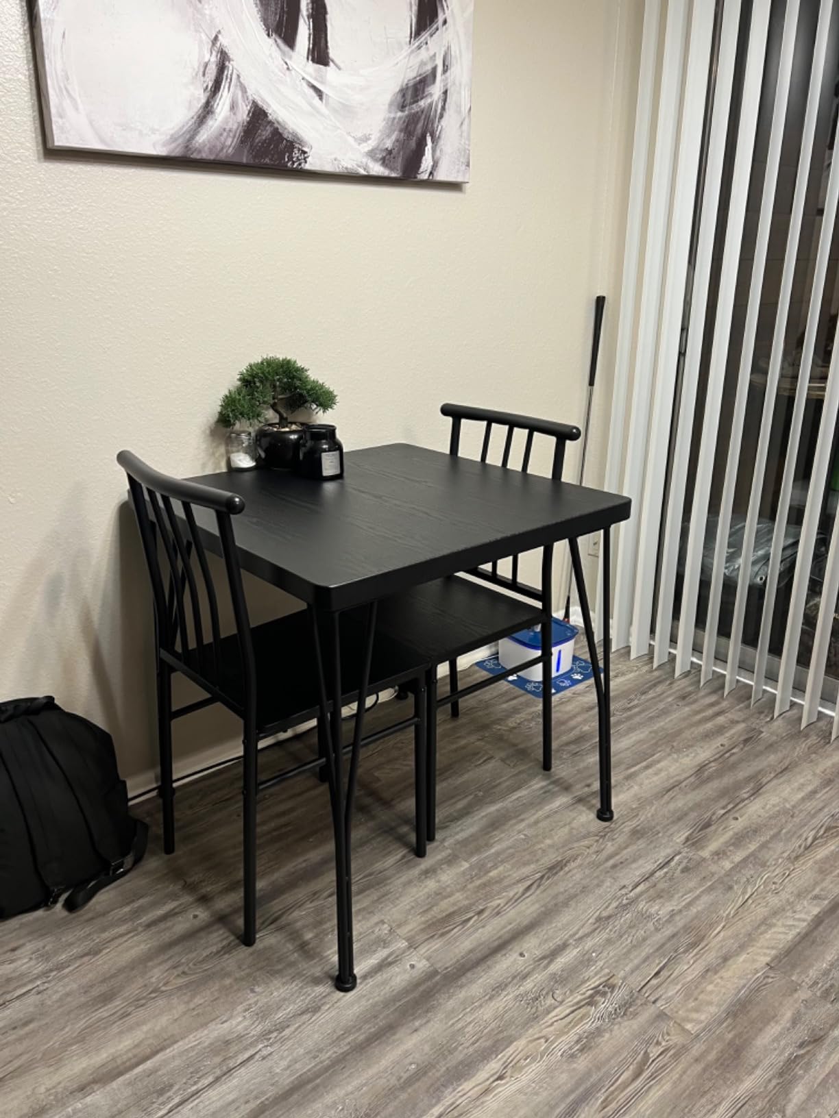 Best Choice Products 3-Piece Dining Set Modern Dining Table Set, Metal and Wood Square Dining Table for Kitchen, Dining Room, Dinette, Breakfast Nook w/ 2 Chairs - Black - Customer Photo 4