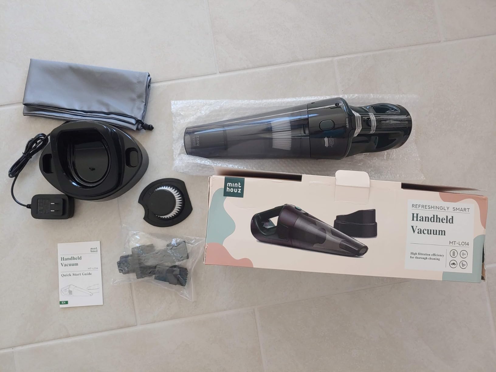 Minthouz Handheld Vacuum Cordless, Strong Suction Car Vacuum Cleaner with LED Light, Long Runtime Hand Vacuum Cordless Rechargeable, Hand Held Vac with Charging Base for Home/Car/Pet/Office - Customer Photo 3