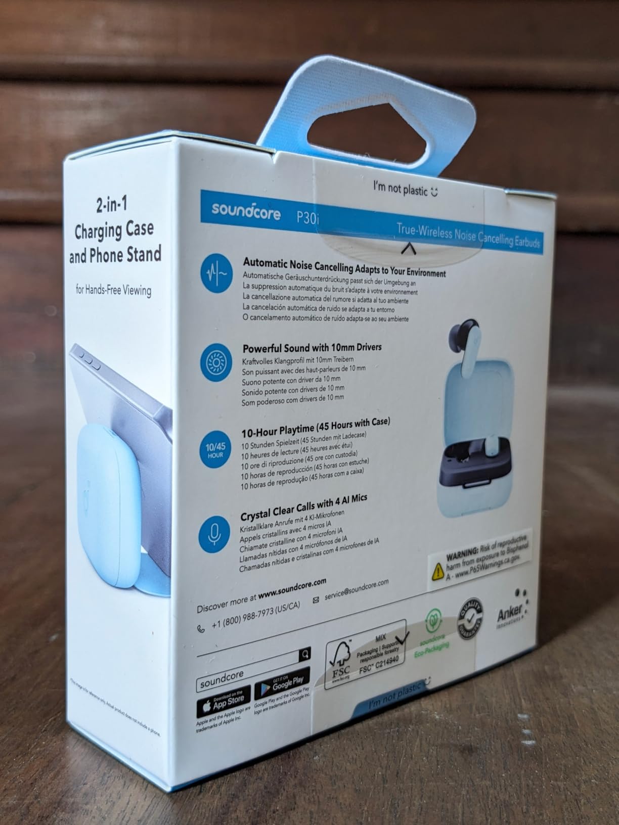 Soundcore P30i by Anker Noise Cancelling Earbuds, Strong and Smart Noise Cancelling, Powerful Bass, 45H Playtime, 2-in-1 Case and Phone Stand, IP54, Wireless Earbuds, Bluetooth 5.4 (Black) - Customer Photo 2