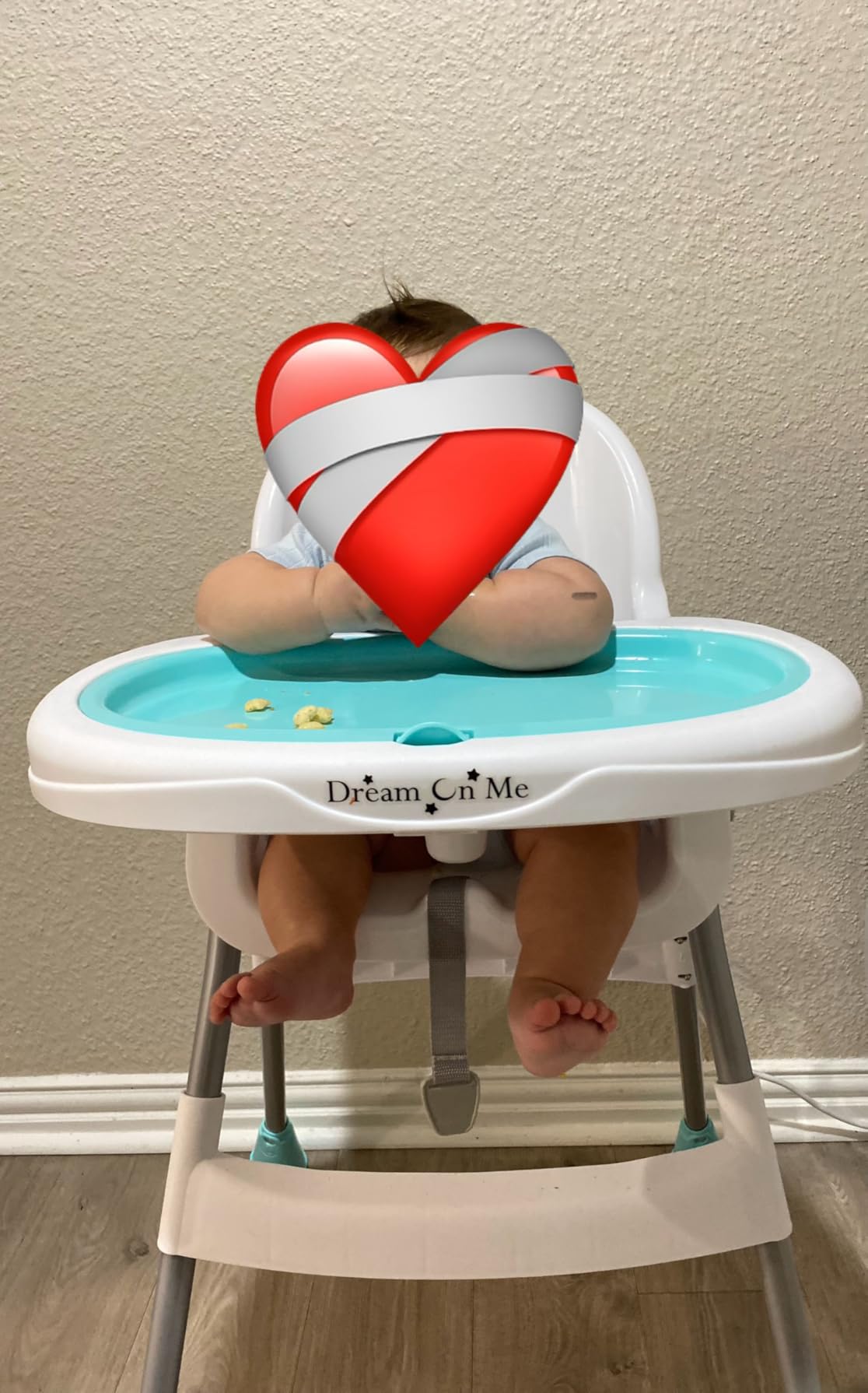 Dream On Me TableTalk 2-in-1 Portable High Chair in Black, Compact Adjustable Feeding Chair, Easy Clean Tray, Converts to Toddler Seat, Safety Harness, Self-Standing Fold - Customer Photo 1