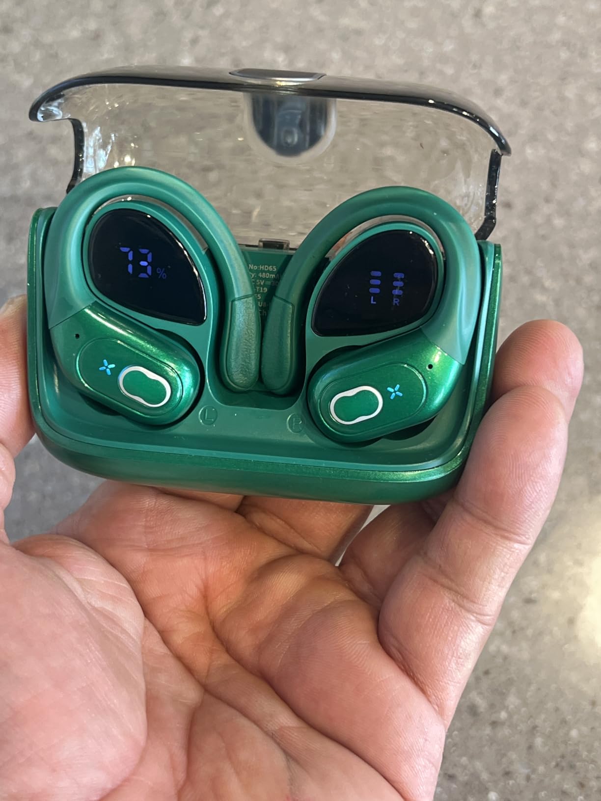 Wireless Earbuds 75hrs Bluetooth 5.4 Headphone Sport, 2025 Bluetooth Earbuds Stereo Deep Bass Over Ear Bud with Earhooks, ENC Noise Cancelling Mic, IPX7 Waterproof Earphone for Workout/Running - Customer Photo 1