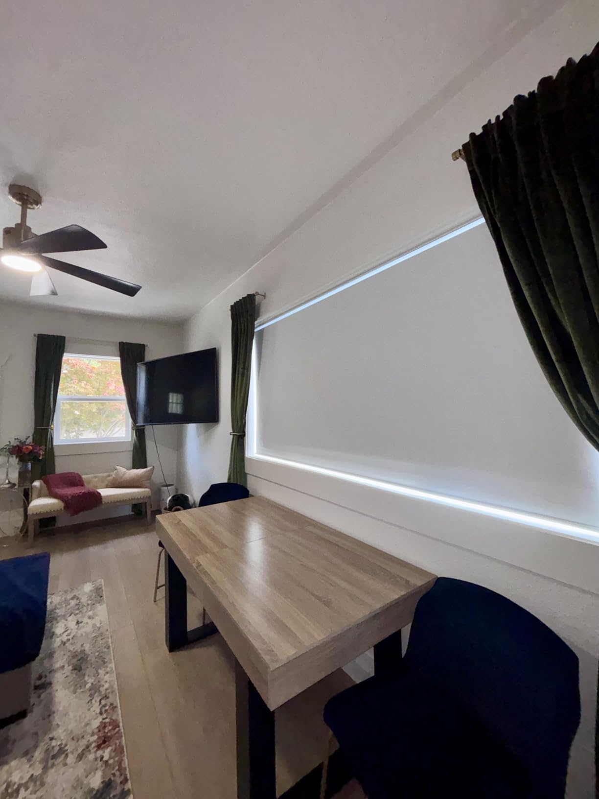 Tokblind Motorized Roller Blinds with Remote Control, Blackout Electric Window Shade Work with Alexa Google via Hub, Rechargeable Smart Blinds for Windows Customized Size (Fabric Grey) - Customer Photo 3