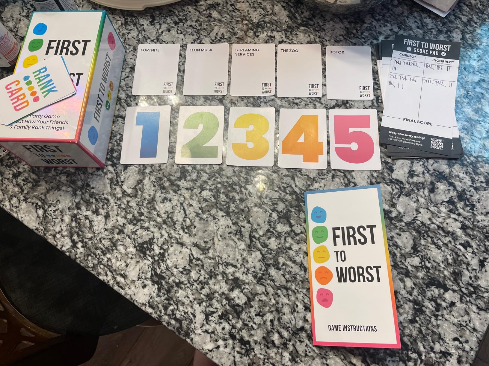 FIRST TO WORST Party Game - The Card Game About How Your Friends and Family Rank Things - White Elephant Gifts, Stocking Stuffers and Board Games Night with Friends with Polarizing Priorities - Customer Photo 1