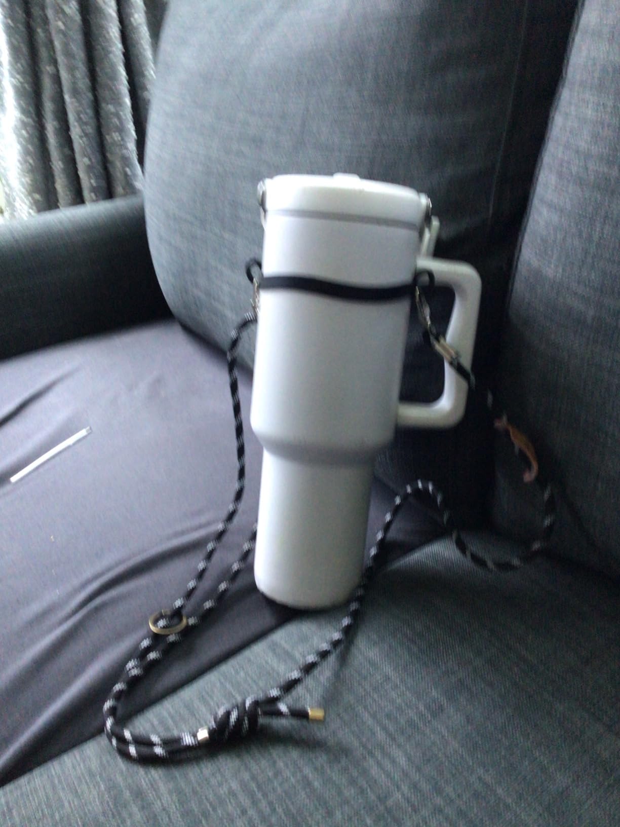 Single Handed Strong Crossbody Water Bottle Holder with Strap. Compatible with Stanley Tumbler, Simple Modern. Universal Water Bottle Carrier with Strap, Lightweight Water Bottle Sling Carrier - Customer Photo 1