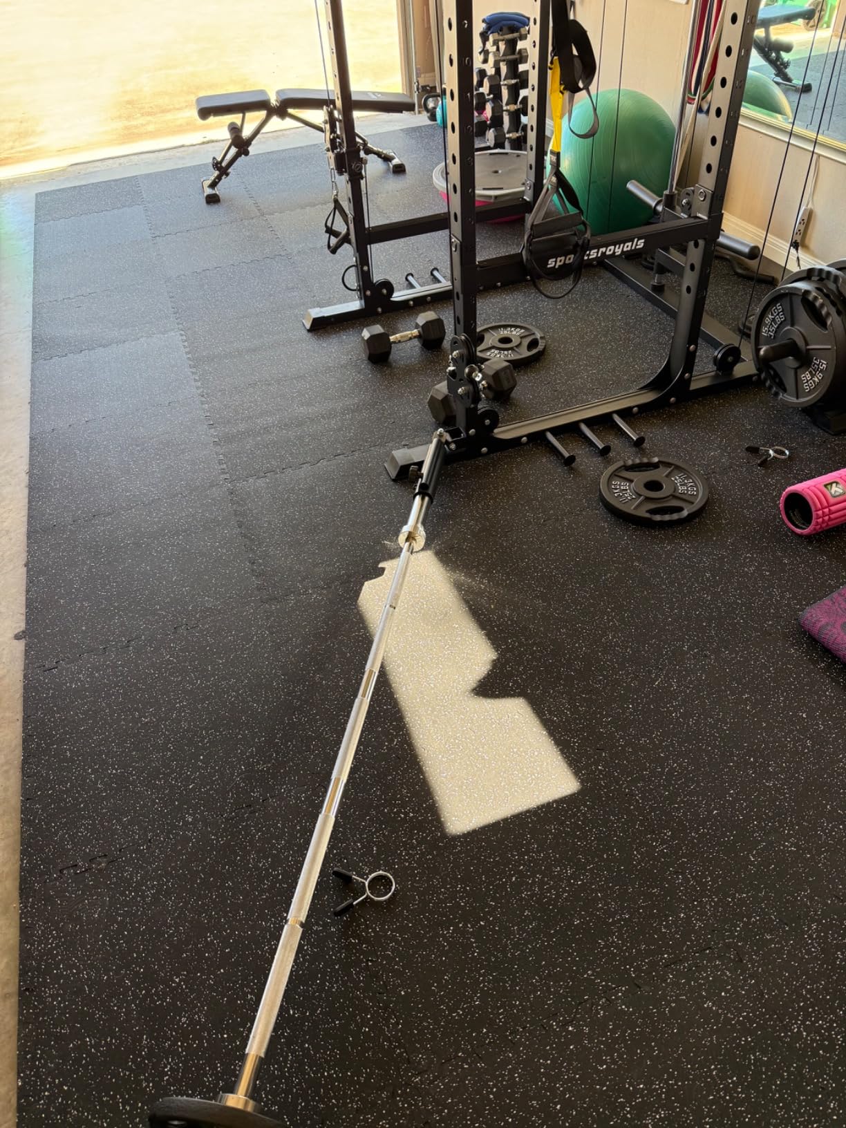 Sportsroyals Power Cage,1600lbs Multi-Function Power Rack with Adjustable Cable Crossover System and More Training Attachment, Weight Cage for Home Gym - Customer Photo 1