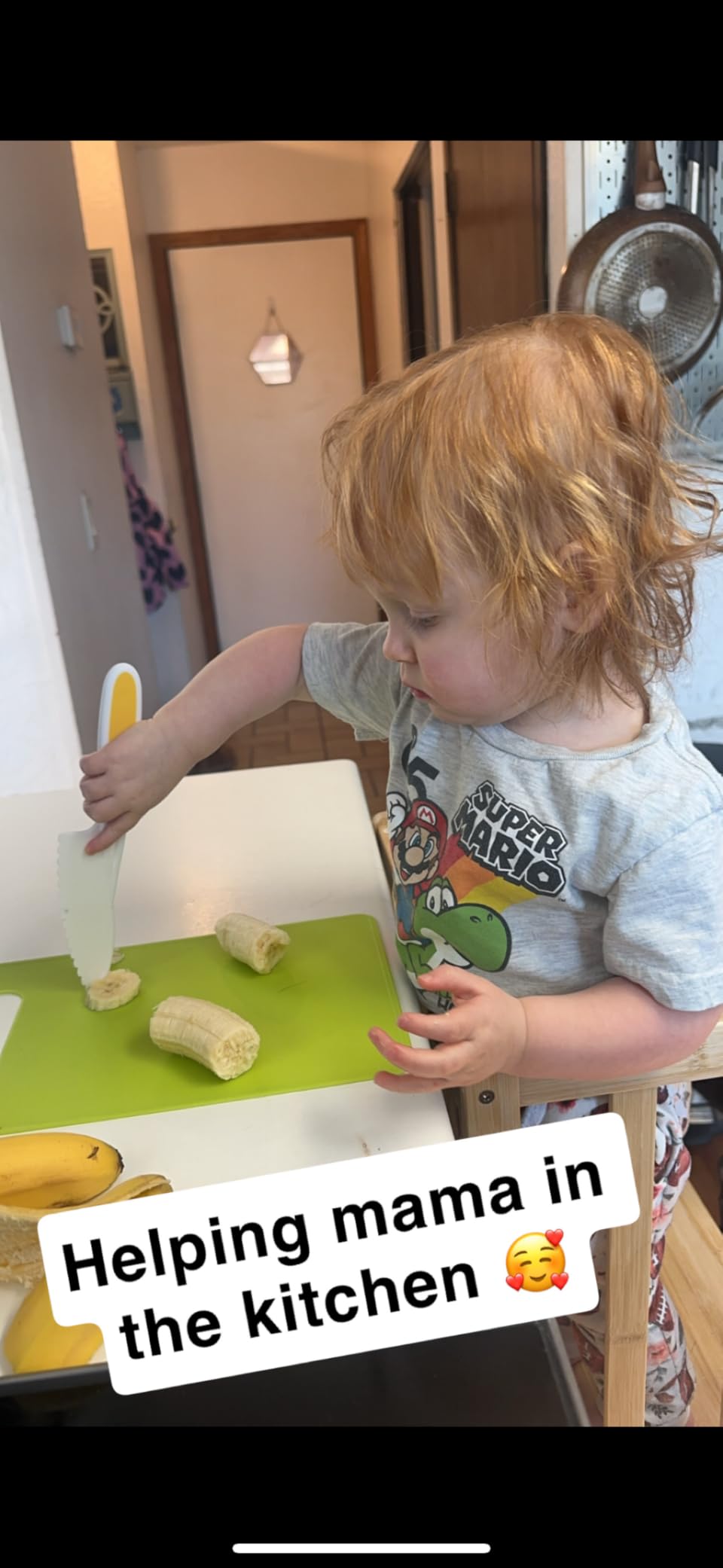 13 Pieces Montessori Kitchen Toys for Toddlers-Kids Cooking Sets Real-Toddler Toys Set for Real Cooking with Plastic Children Safe Knives Crinkle Cutter Kids Cutting Board - Customer Photo 2