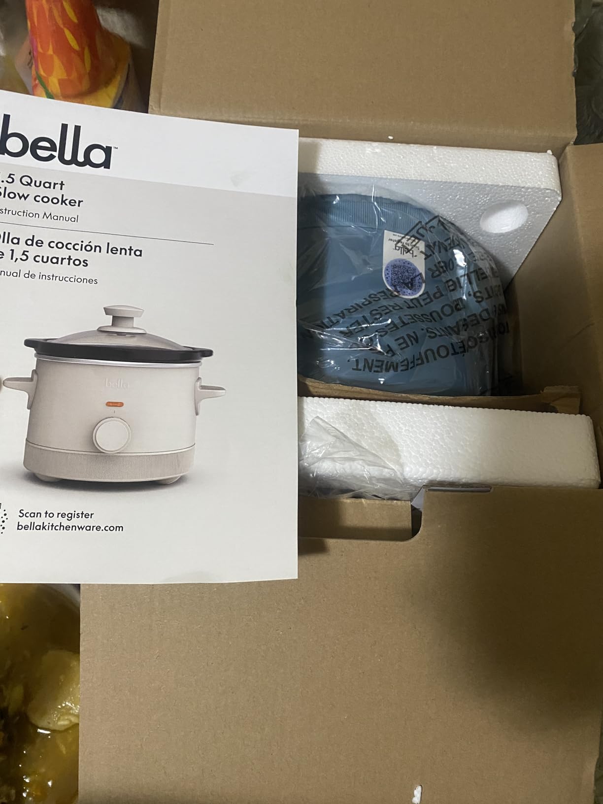 bella 1.5 Qt Slow Cooker with 3 Heat Manual Control, Ceramic Nonstick Coating, Dishwasher Safe Stoneware Pot and Tempered Glass Lid, Tangle Free Cord Wrap & Cool Touch Handles, Surf - Customer Photo 2