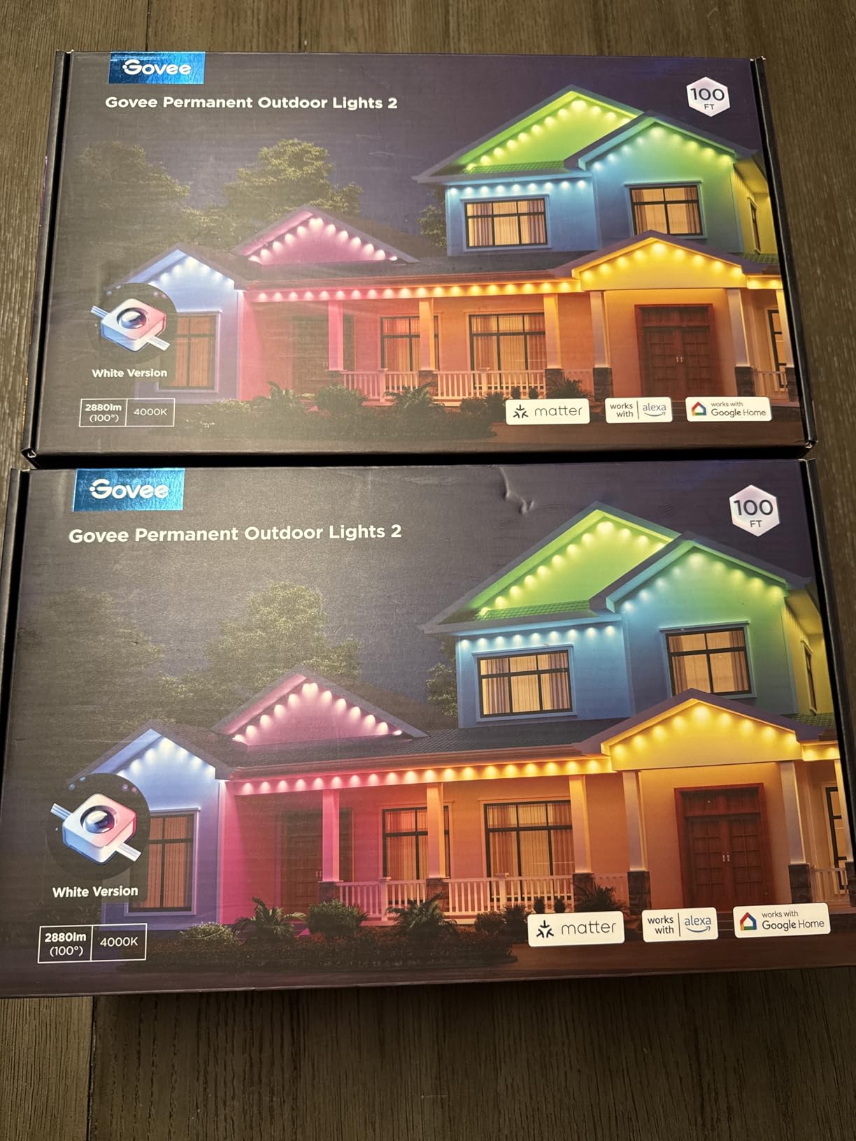 Govee Permanent Outdoor Lights 2, 100ft RGBIC Outdoor Lights with 72 LED Lights, IP67 Waterproof, 100 Scene Modes with 40lm White for Outdoor Decorations, Works with Alexa, Google Assistant, White Customer Review Govee Permanent Outdoor Lights 2, 100ft RGBIC Outdoor Lights with 72 LED Lights, IP67 Waterproof, 100 Scene Modes with 40lm White for Outdoor Decorations, Works with Alexa, Google Assistant, White - Customer Photo 1